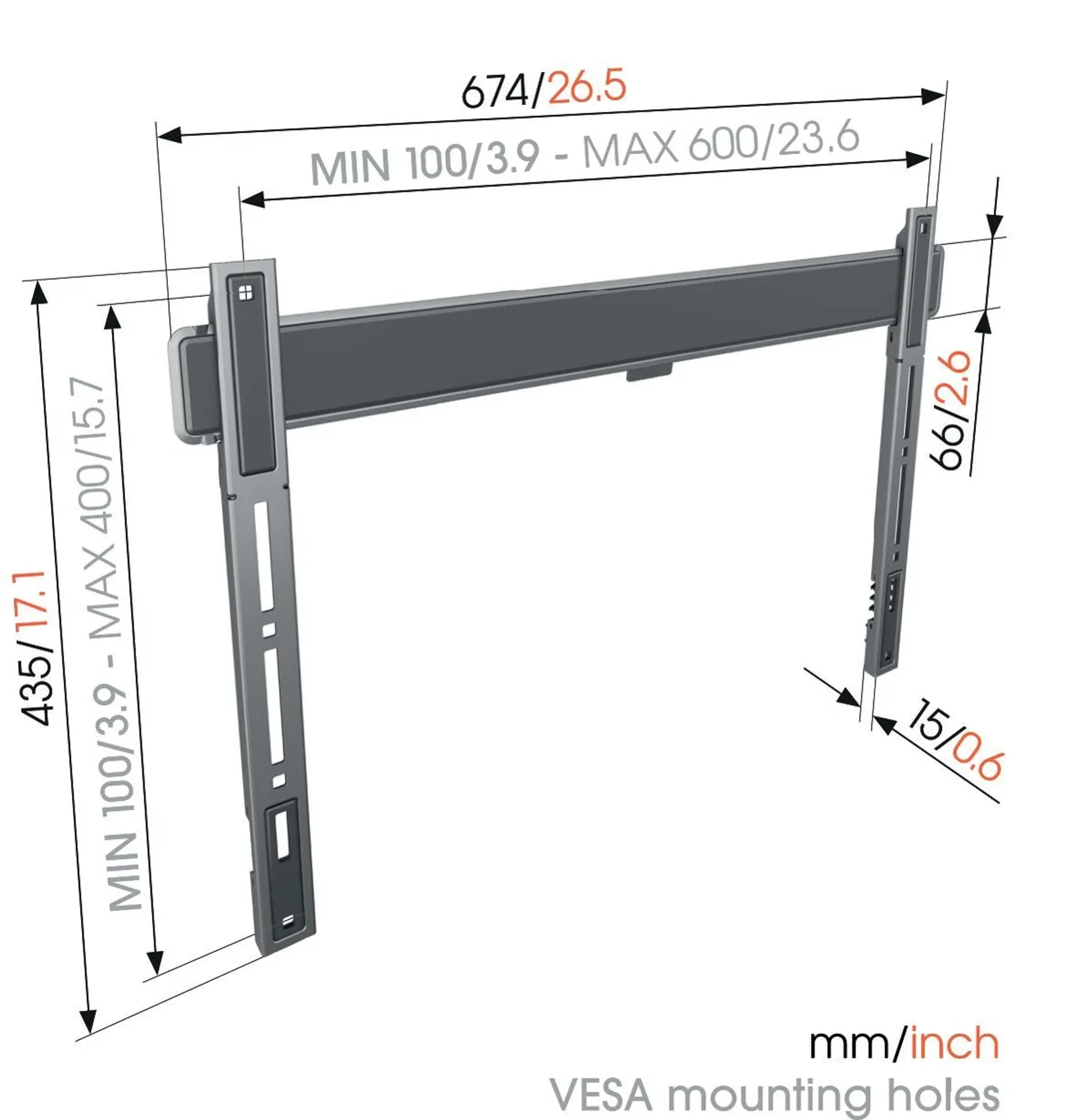 Vogels Support TV TVM 5605 40-100 pouces - Mur image