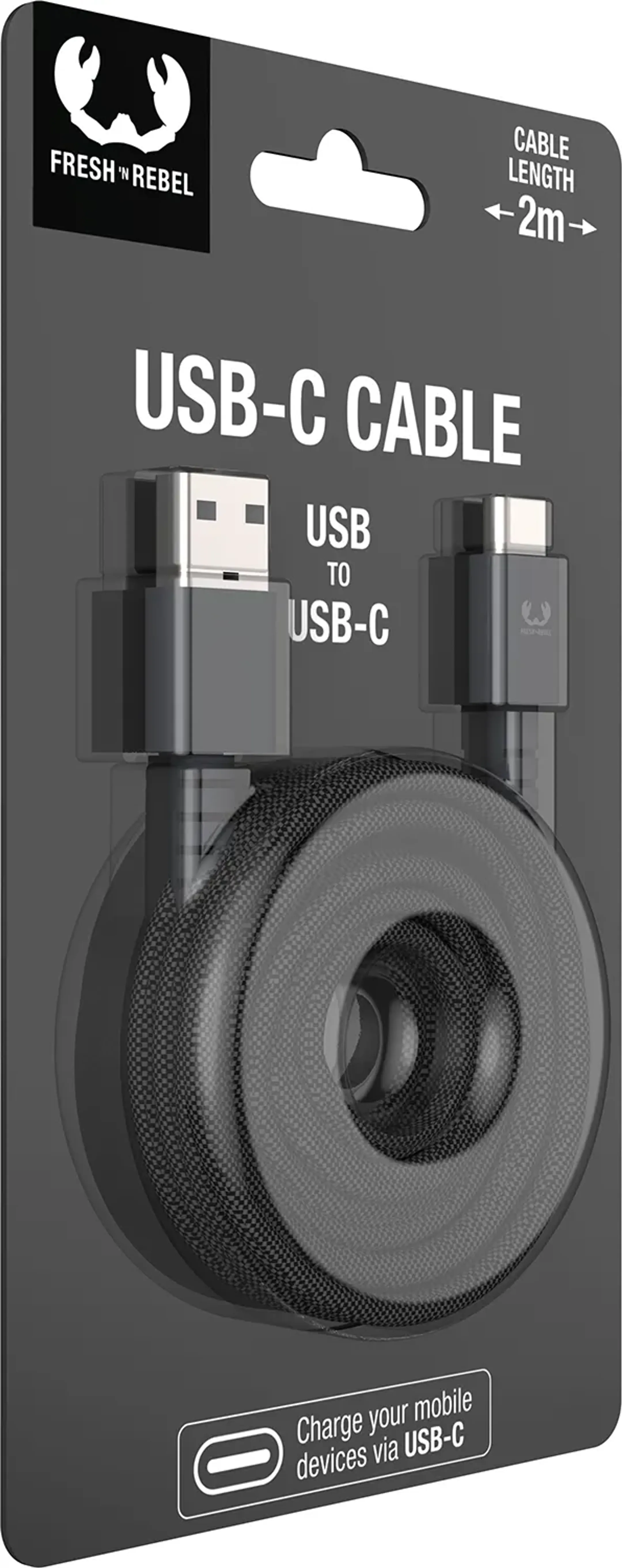Fresh 'n Rebel Câble USB C vers USB A - 2 m. - Storm Grey image