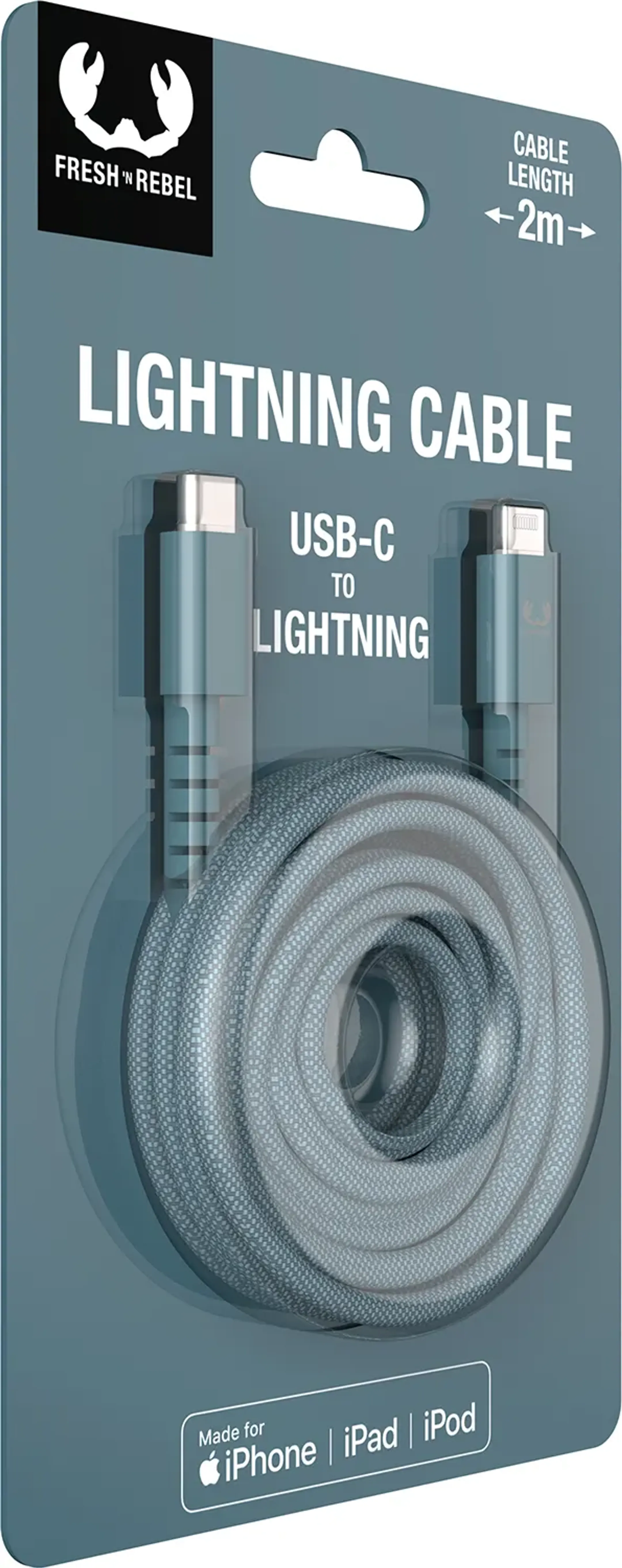 Fresh 'n Rebel Câble Lightning vers USB C - 2 m. - Dive Blue image