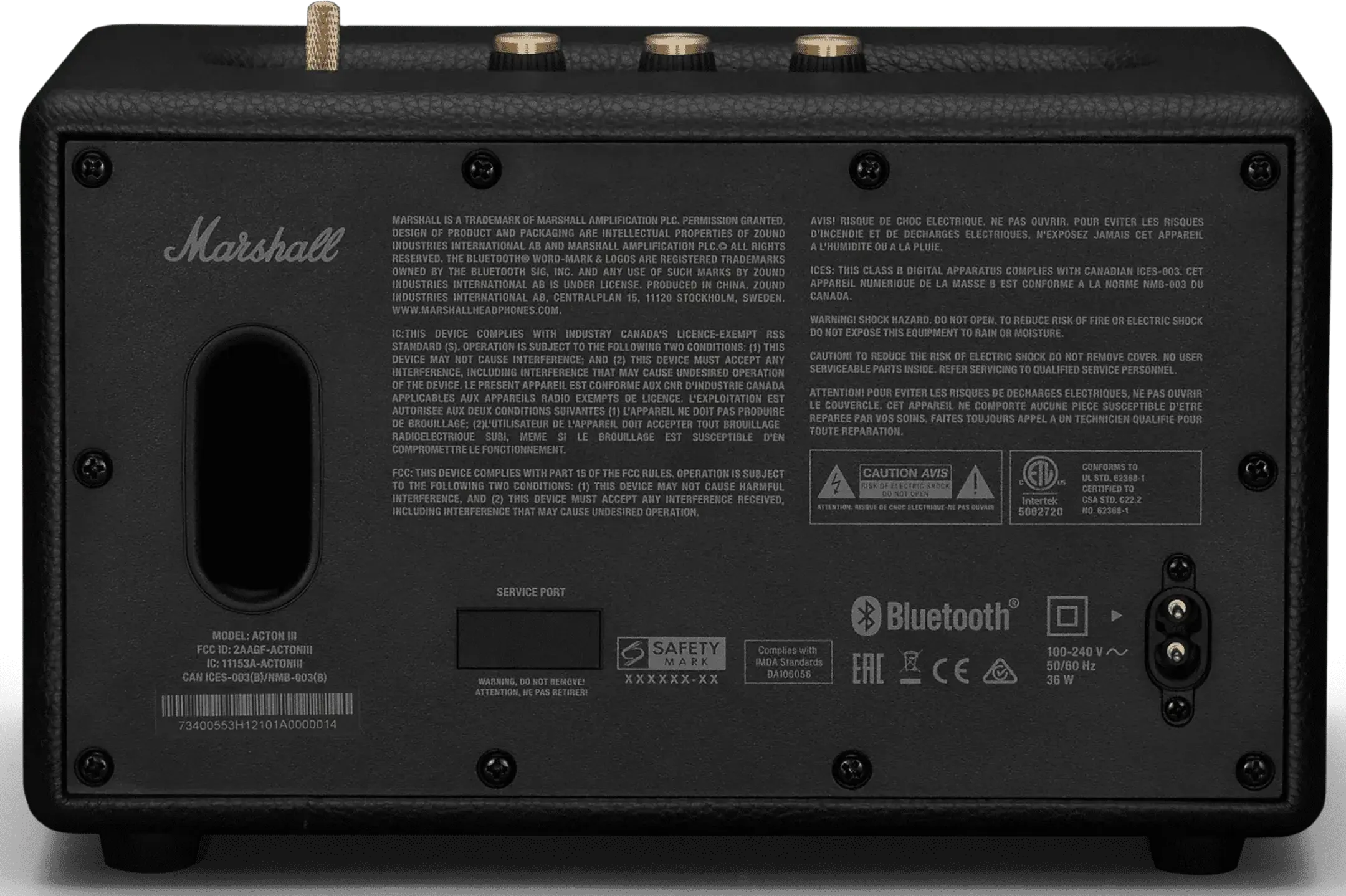 Marshall Enceinte bluetooth Acton III - Noir image