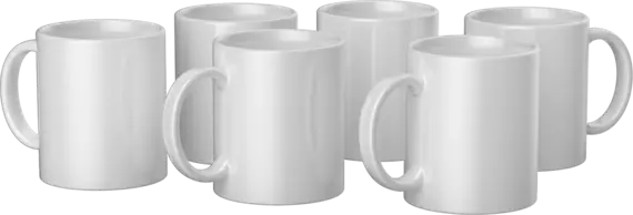 Set van 6 mokken - 440 ml