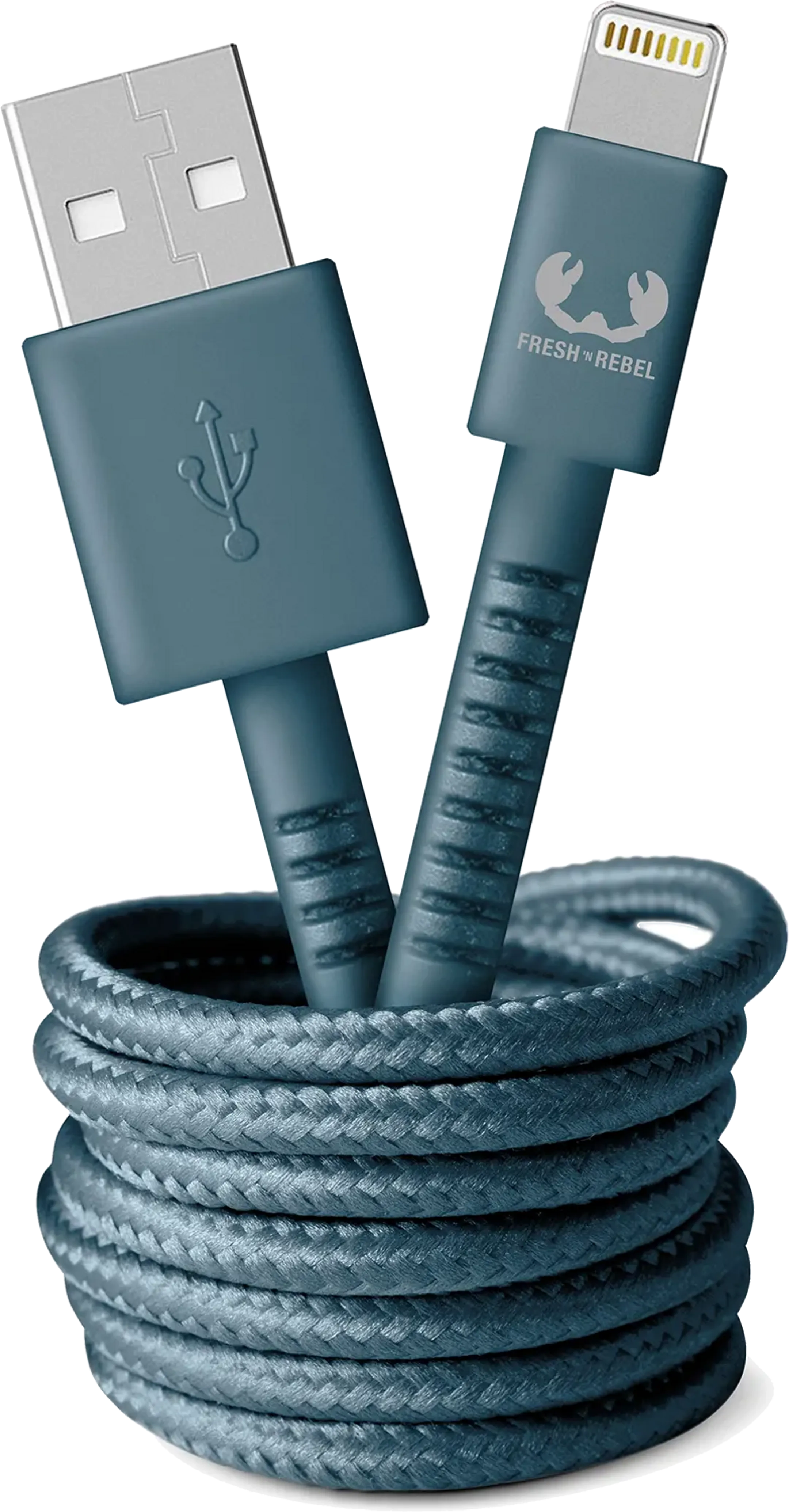 Fresh 'n Rebel Lightning naar USB A-kabel - 2 m. - Dive Blue image