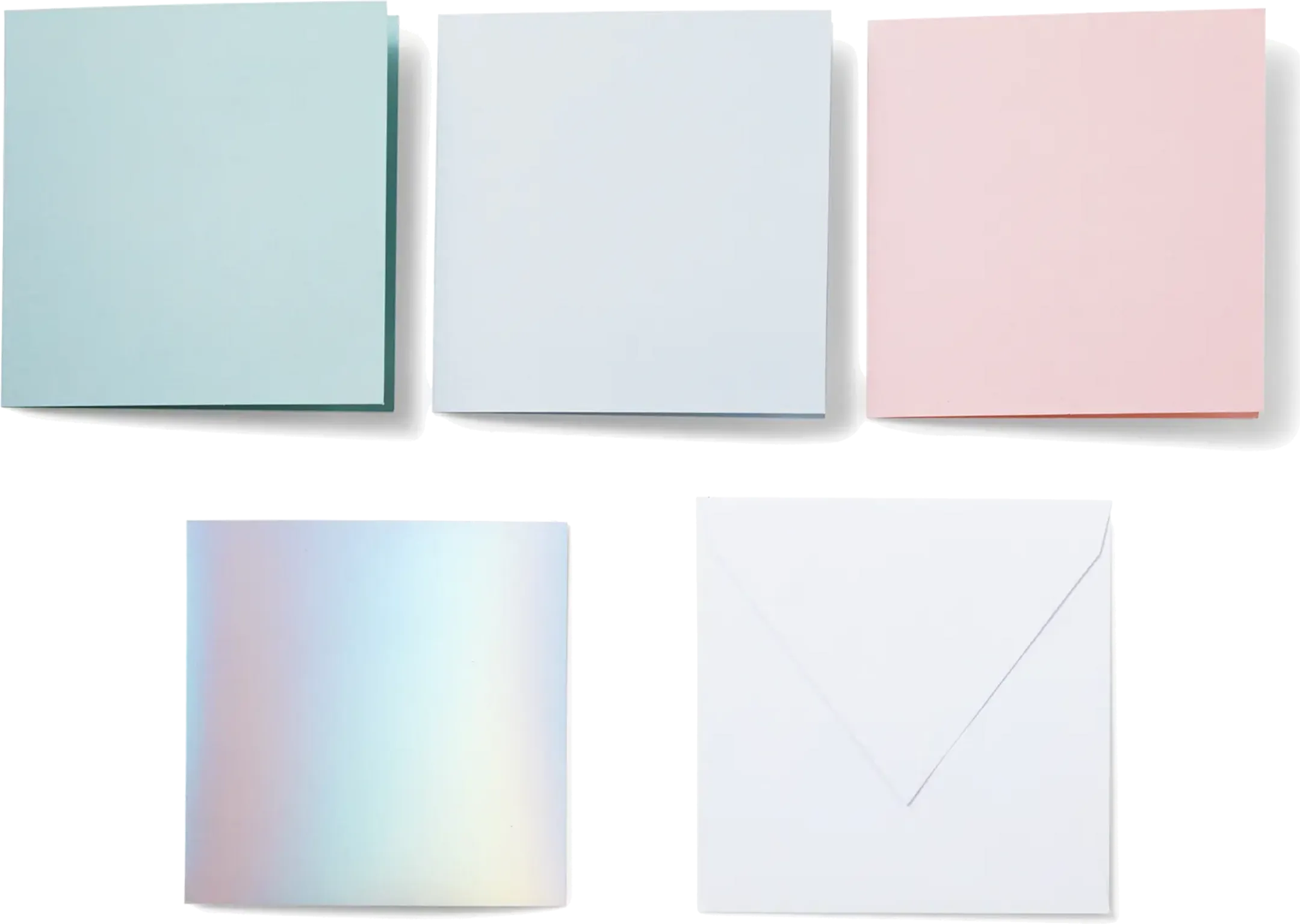 Lot de 14 cartes S40 aux couleurs pastel - 12,1 x 12,1 cm