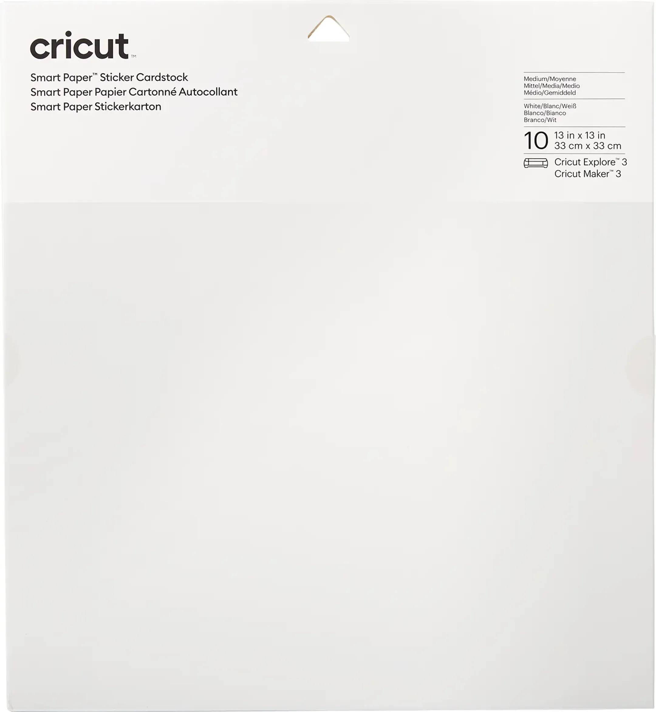 Cricut Smart Sticker Cardstock - 33 x 33 cm - Blanc image