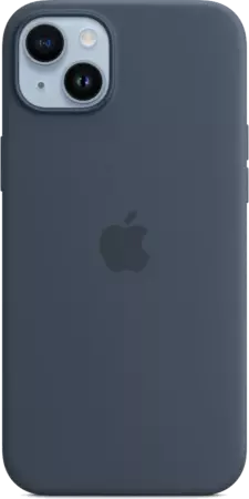 Coque en silicone avec MagSafe pour iPhone 14 Plus -Bleu orage