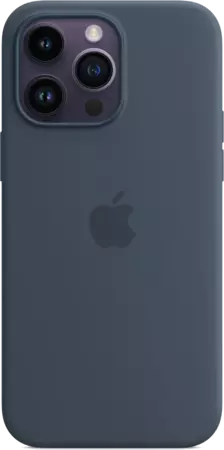 Coque en silicone avec MagSafe pour iPhone 14 Pro Max - Bleu orage