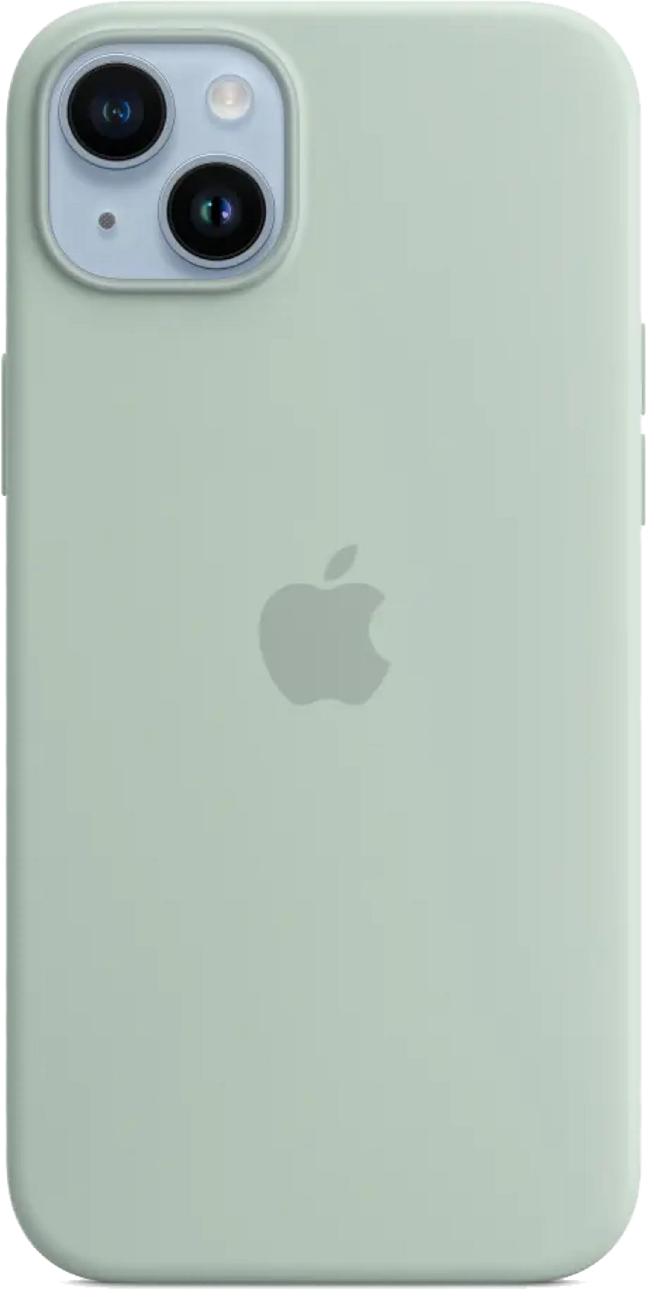 Coque en silicone avec MagSafe pour iPhone 14 Plus -Bleu cactus