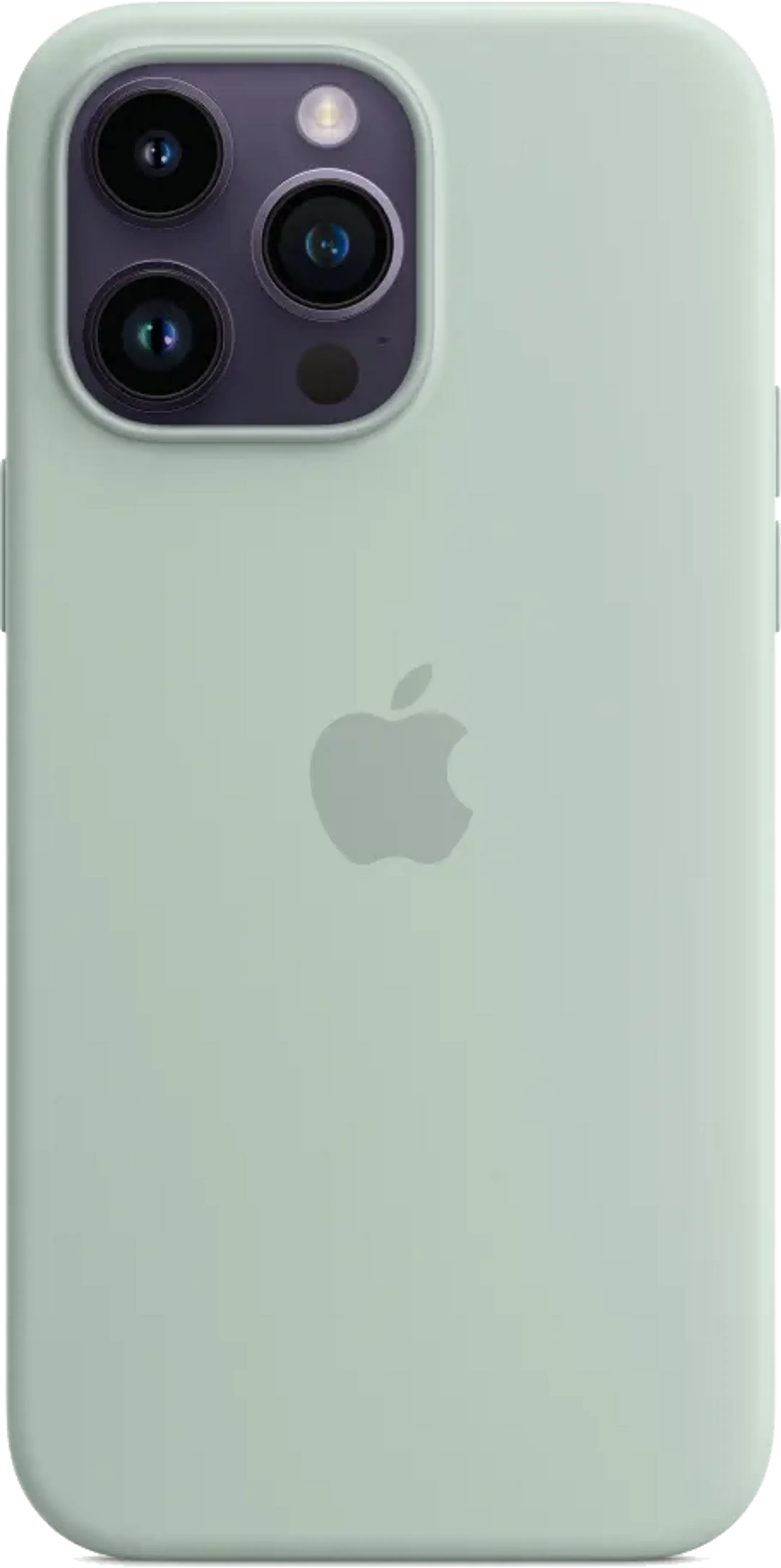 Coque en silicone avec MagSafe pour iPhone 14 Pro Max -Bleu cactus