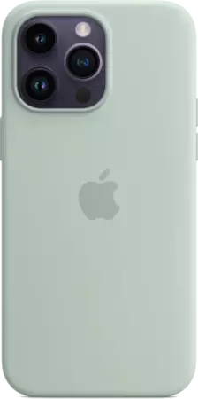 Coque en silicone avec MagSafe pour iPhone 14 Pro Max -Bleu cactus