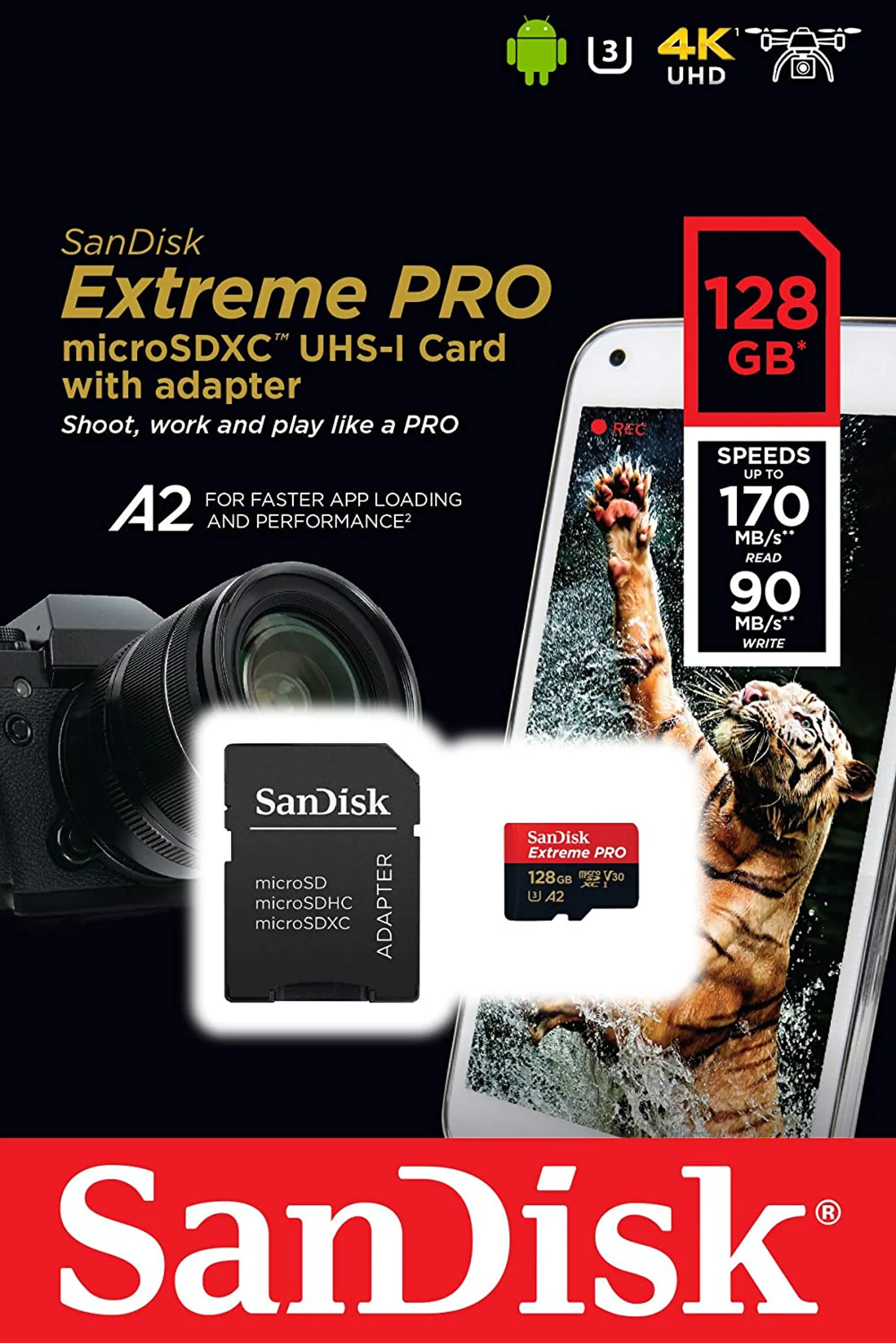 Sandisk Extreme® PRO micro SDXC UHS-I-kaart - 128 GB image