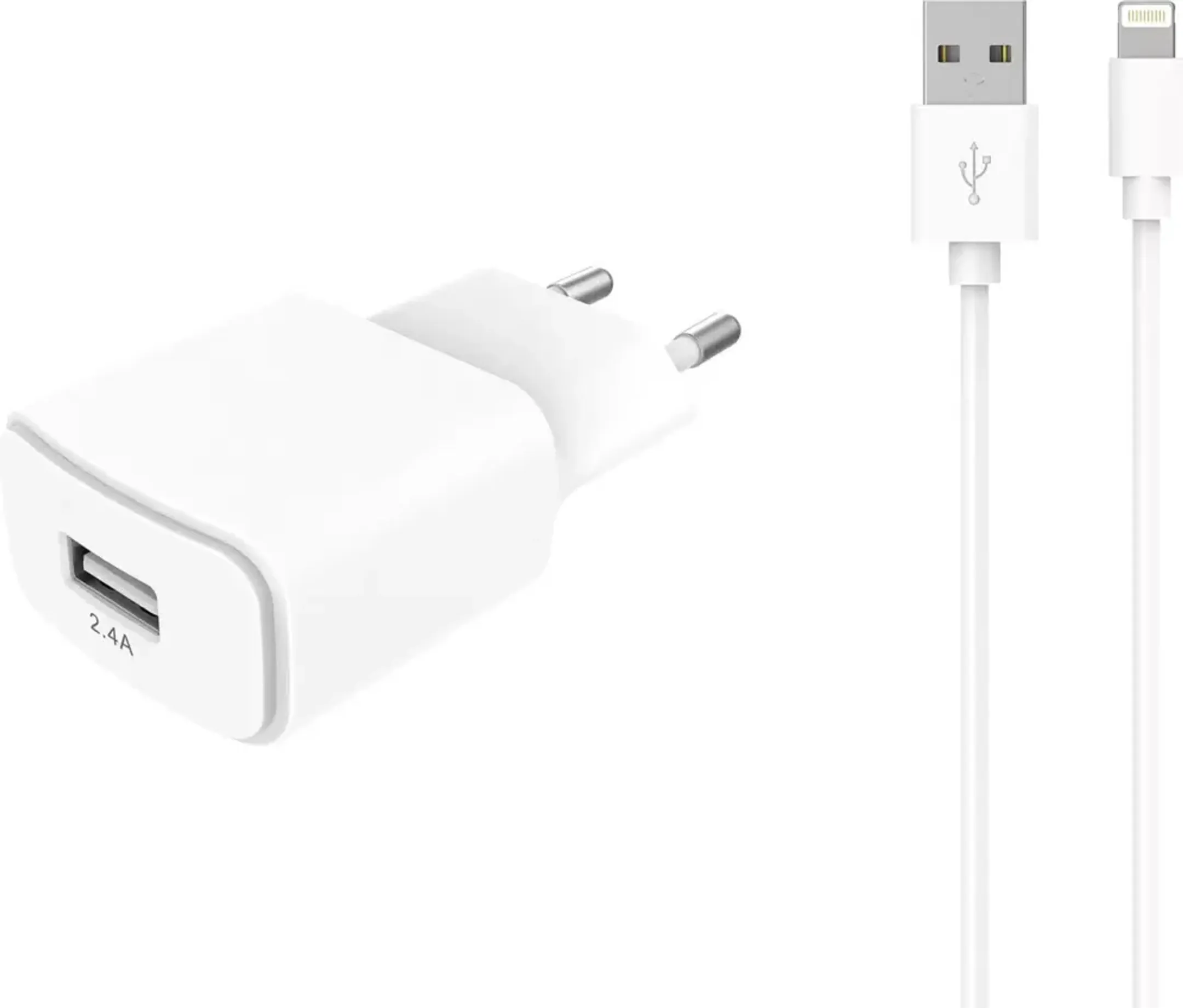2,4 A netstroomlader + Lightning naar USB A-kabel