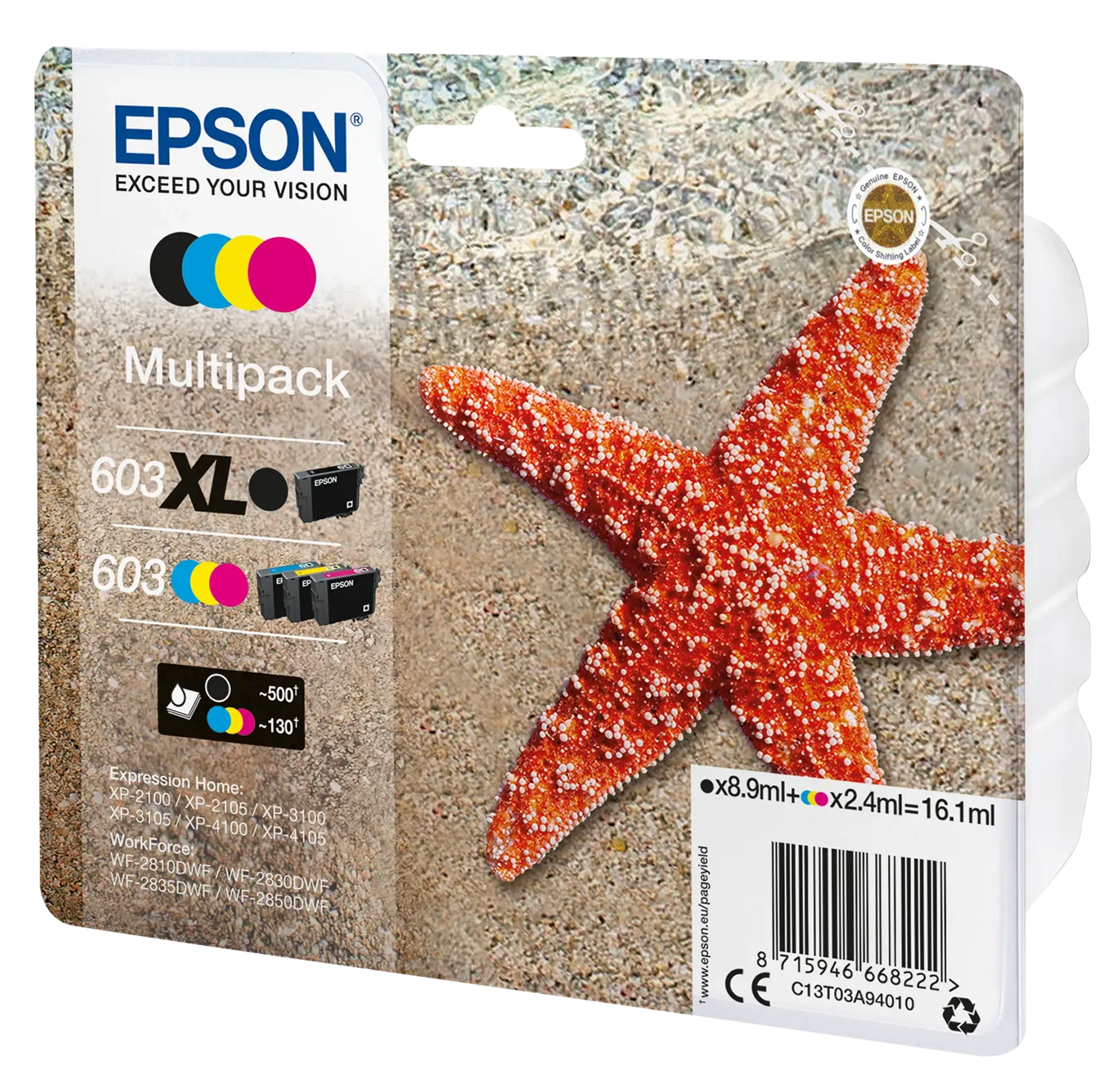 Inktpatroon 603XL Zwart + 3-kleuren