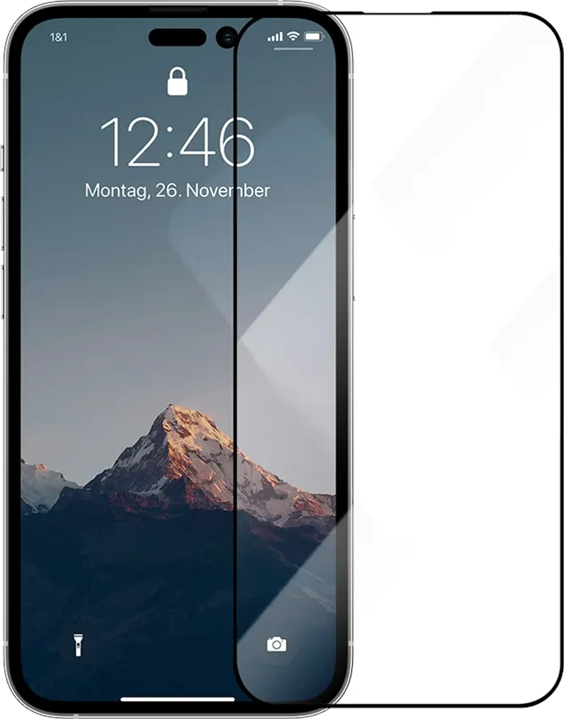 Curved screenprotector voor iPhone 14 Pro Max - Zwart