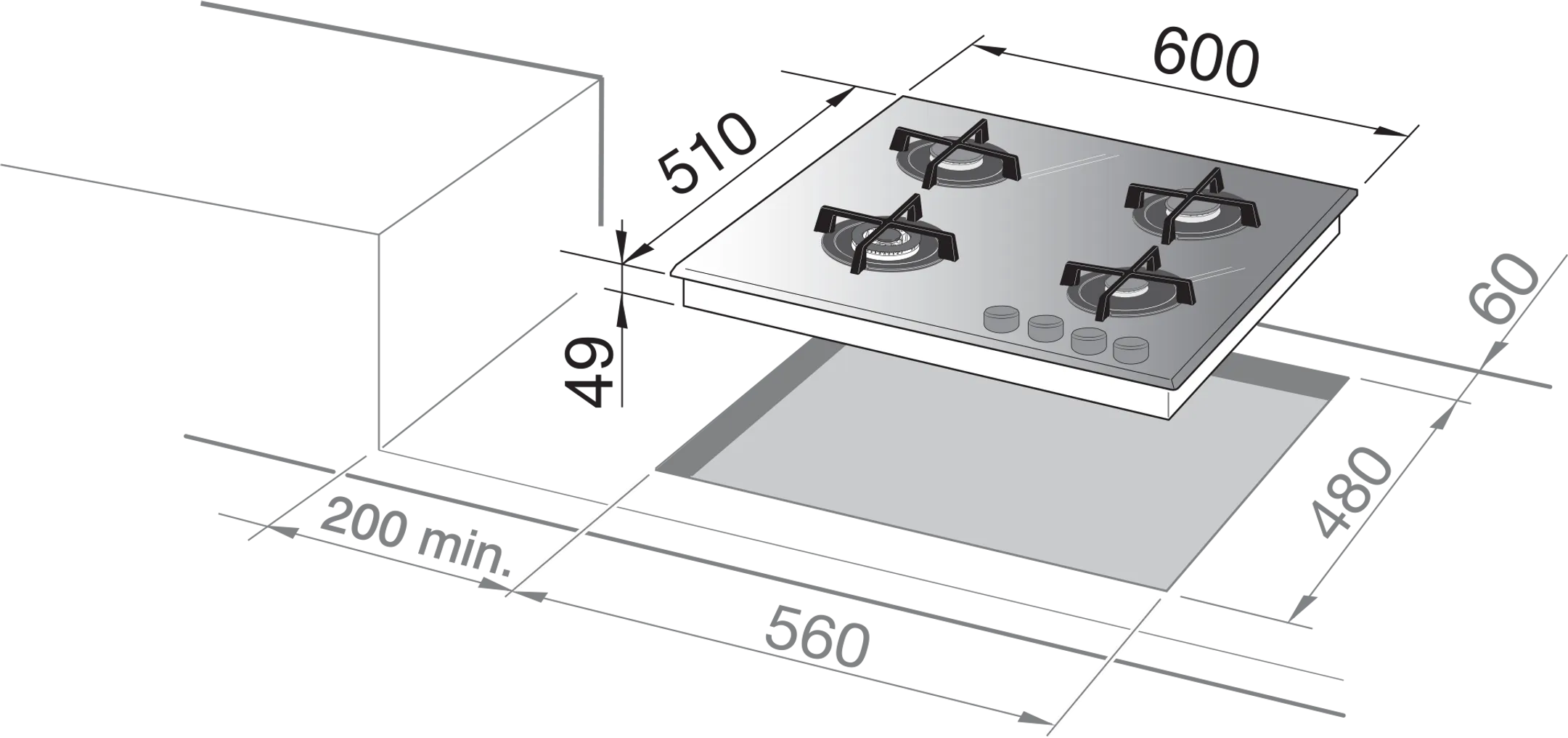 De'Longhi Taque au gaz NSL 460 N BE image