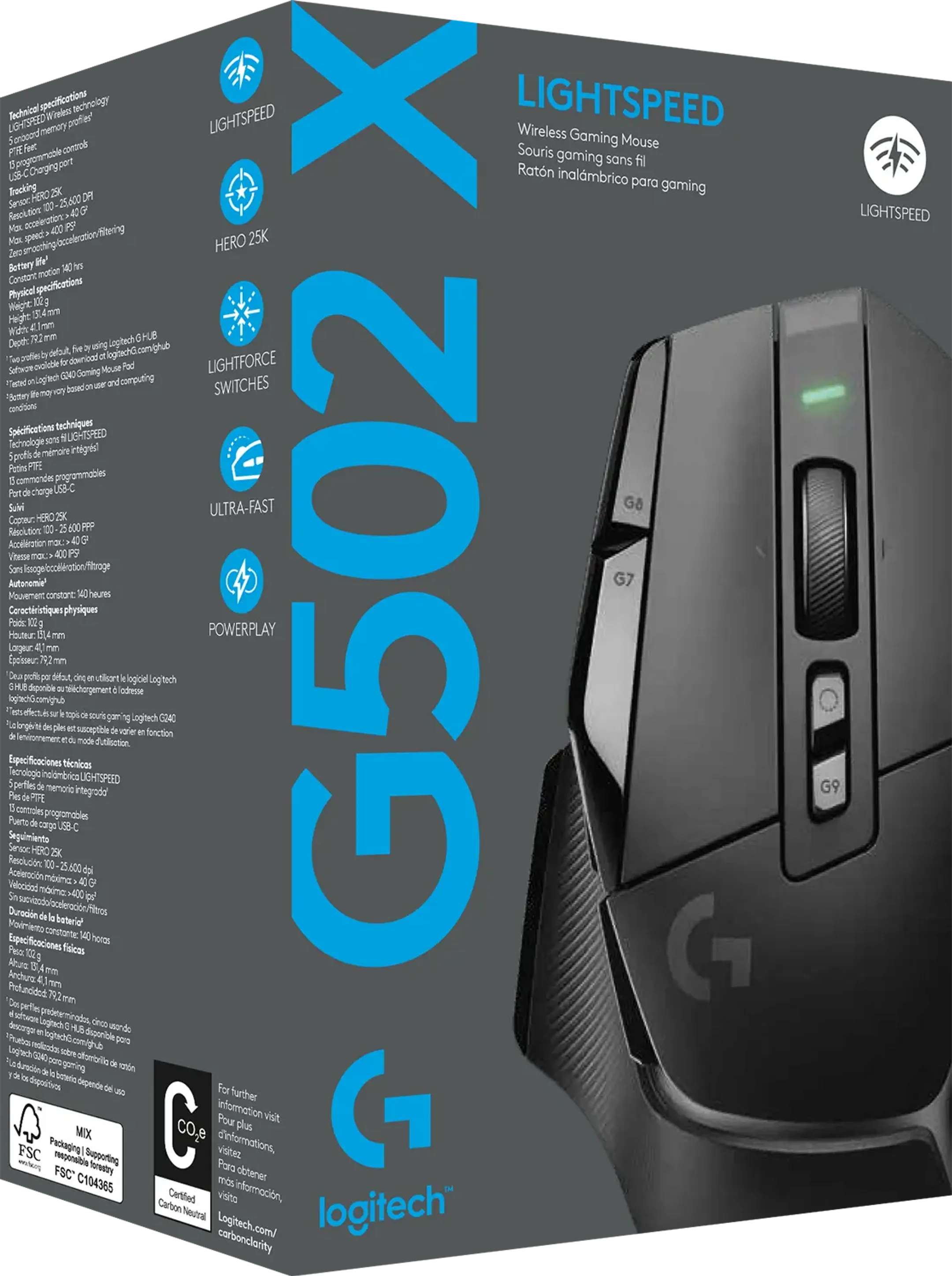Logitech G Souris gaming sans fil G502 X Lightspeed image