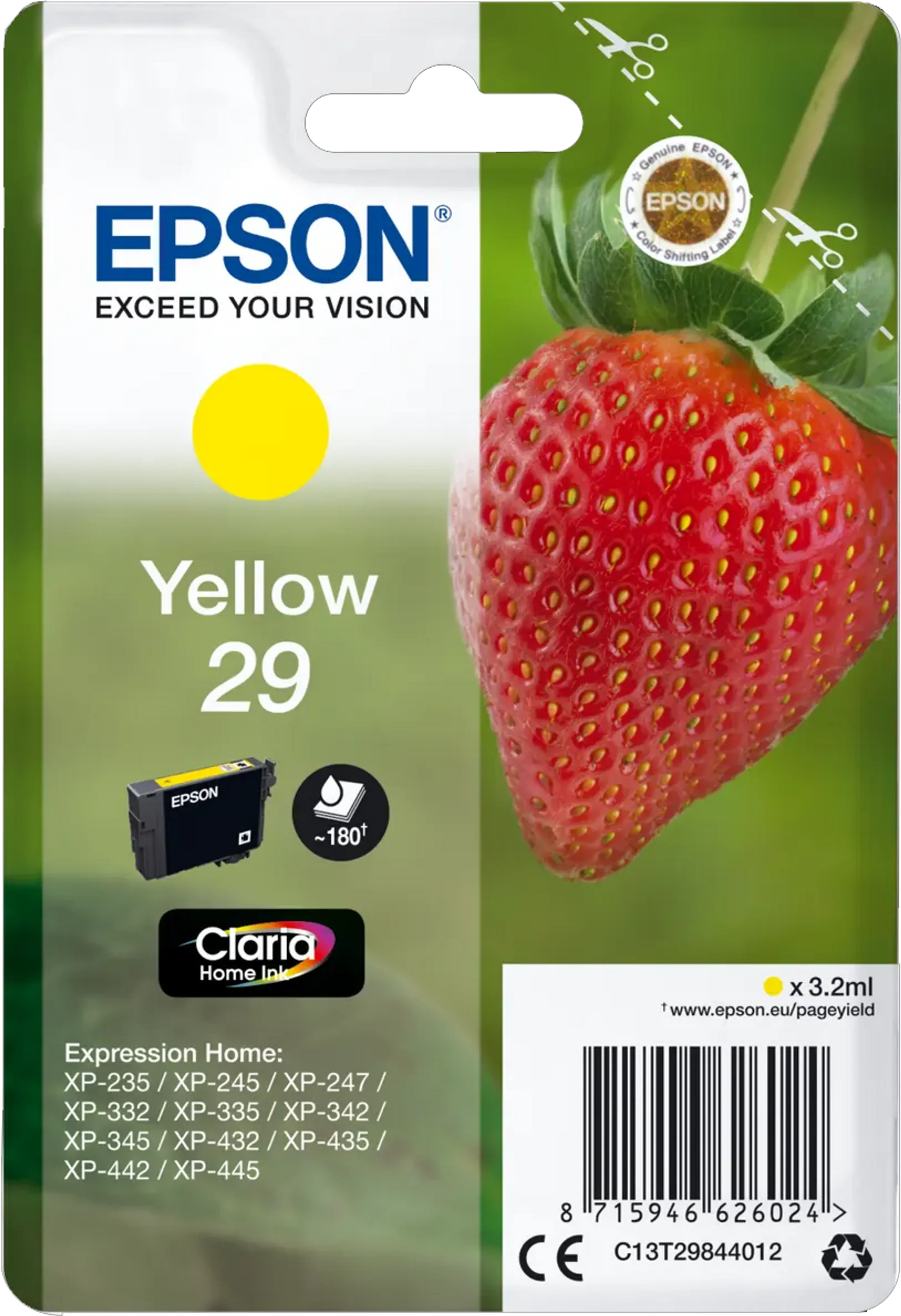 Epson Cartouche d'encre 29 Yellow Claria Home Ink image