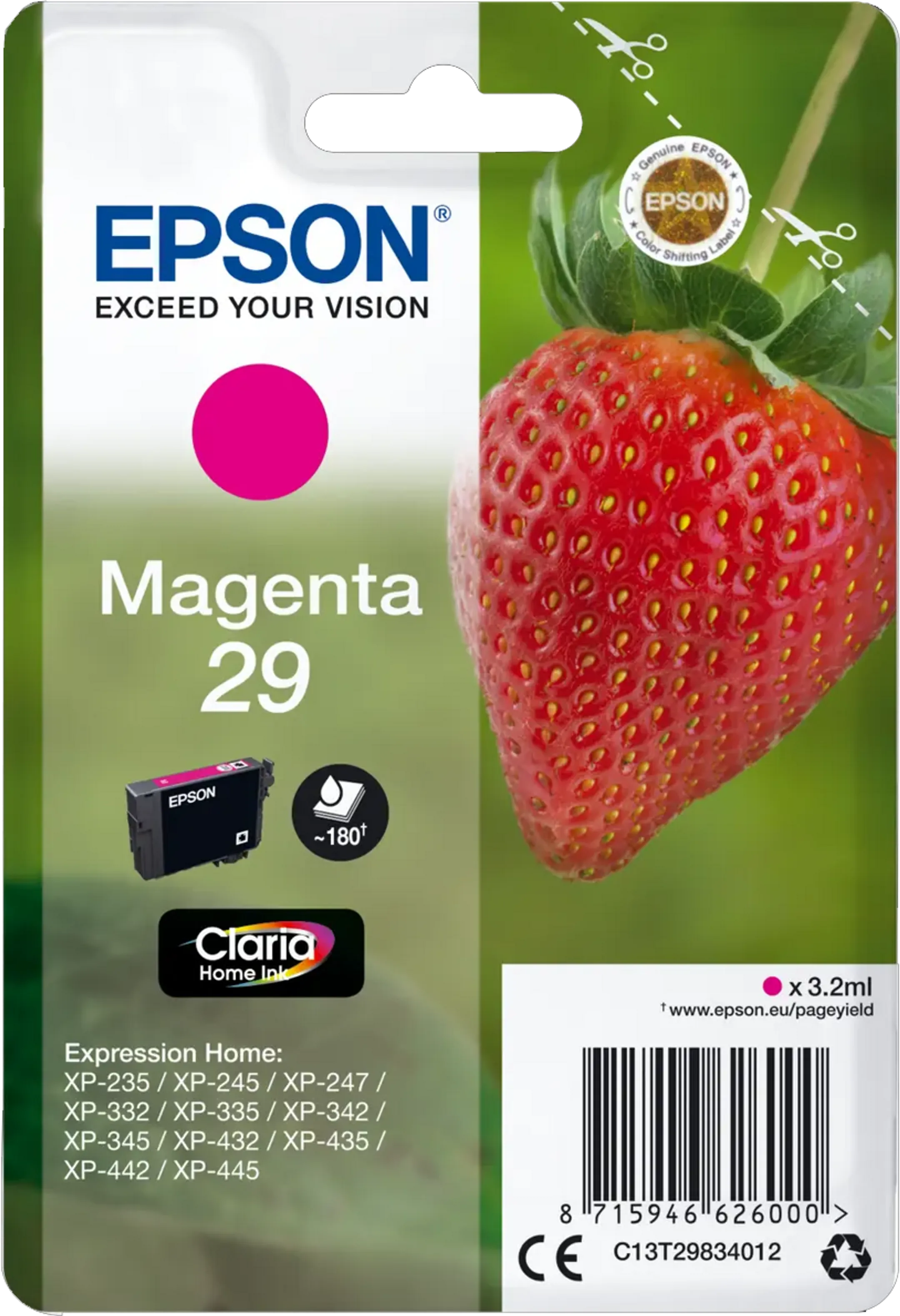 Epson 29 Magenta Claria Home Ink inktpatroon image