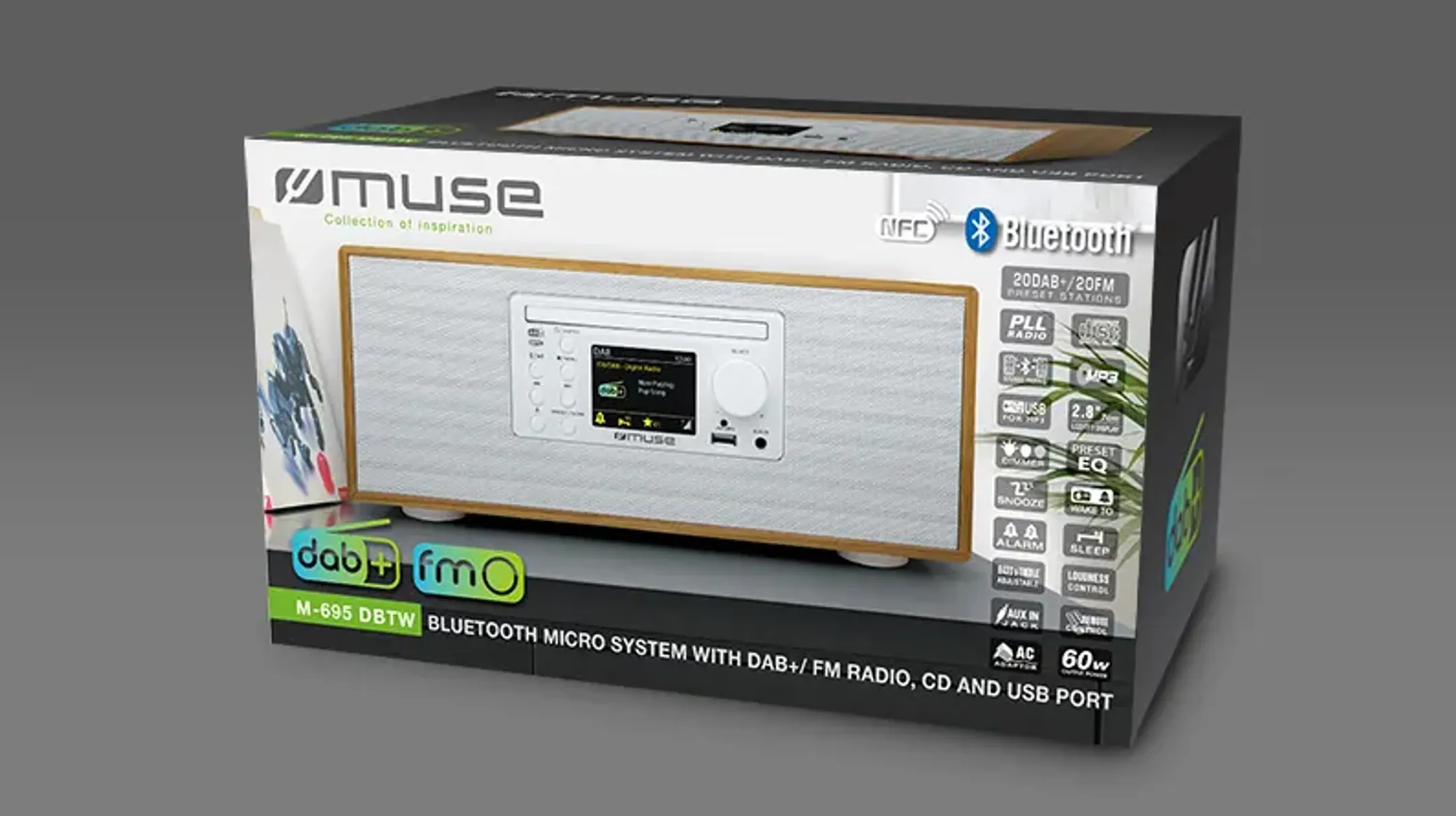 Muse Radio DAB+ avec lecteur CD - M-695 DBTW - Blanc image