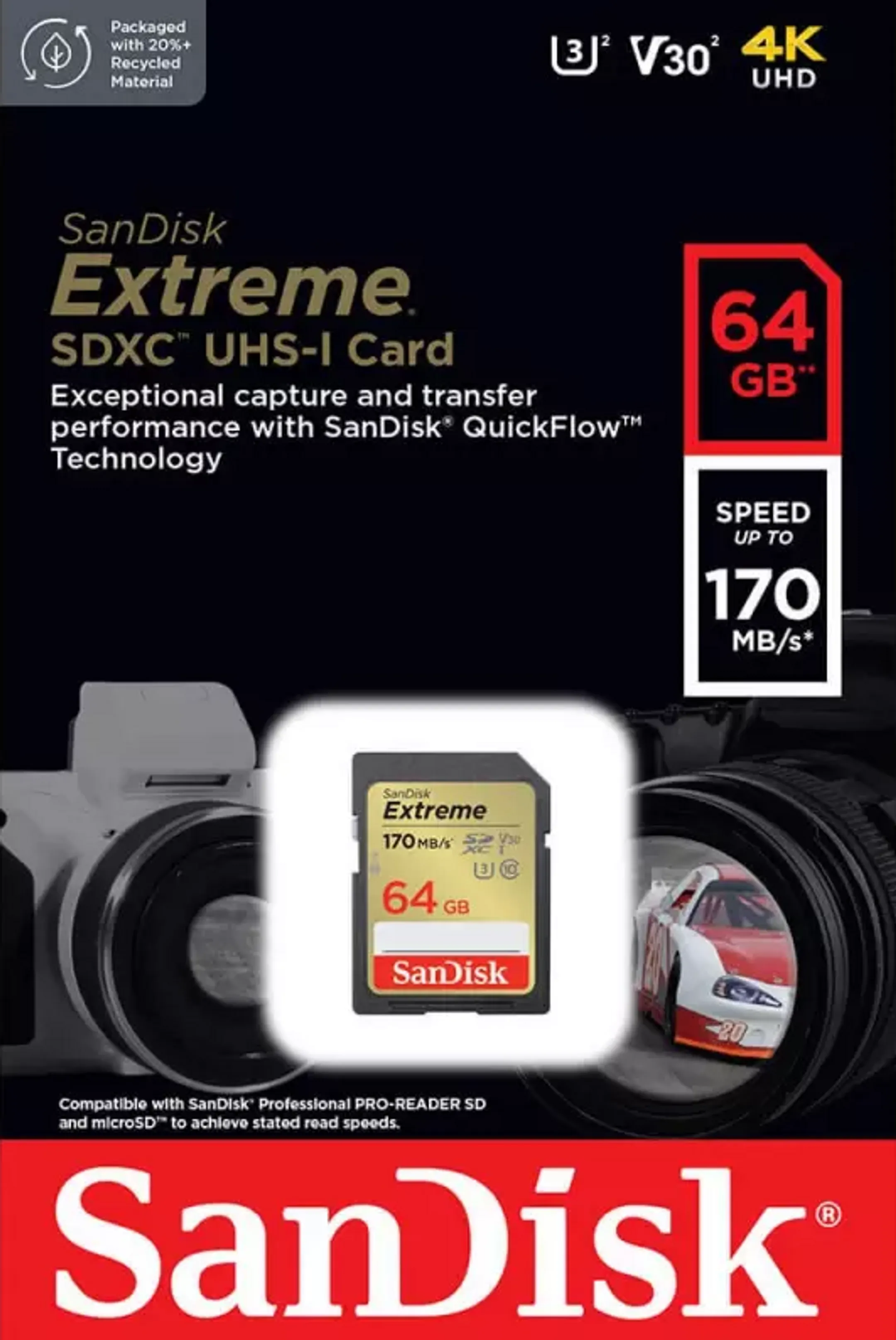Sandisk Extreme SD UHS-I-kaart - 64 GB image