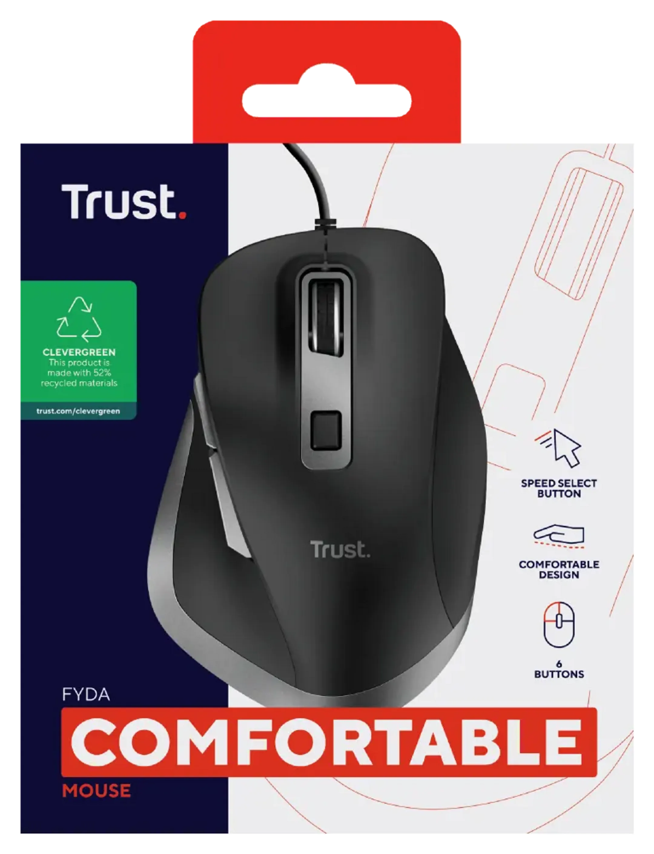 Trust Souris Eco filaire Fyda - Noir image