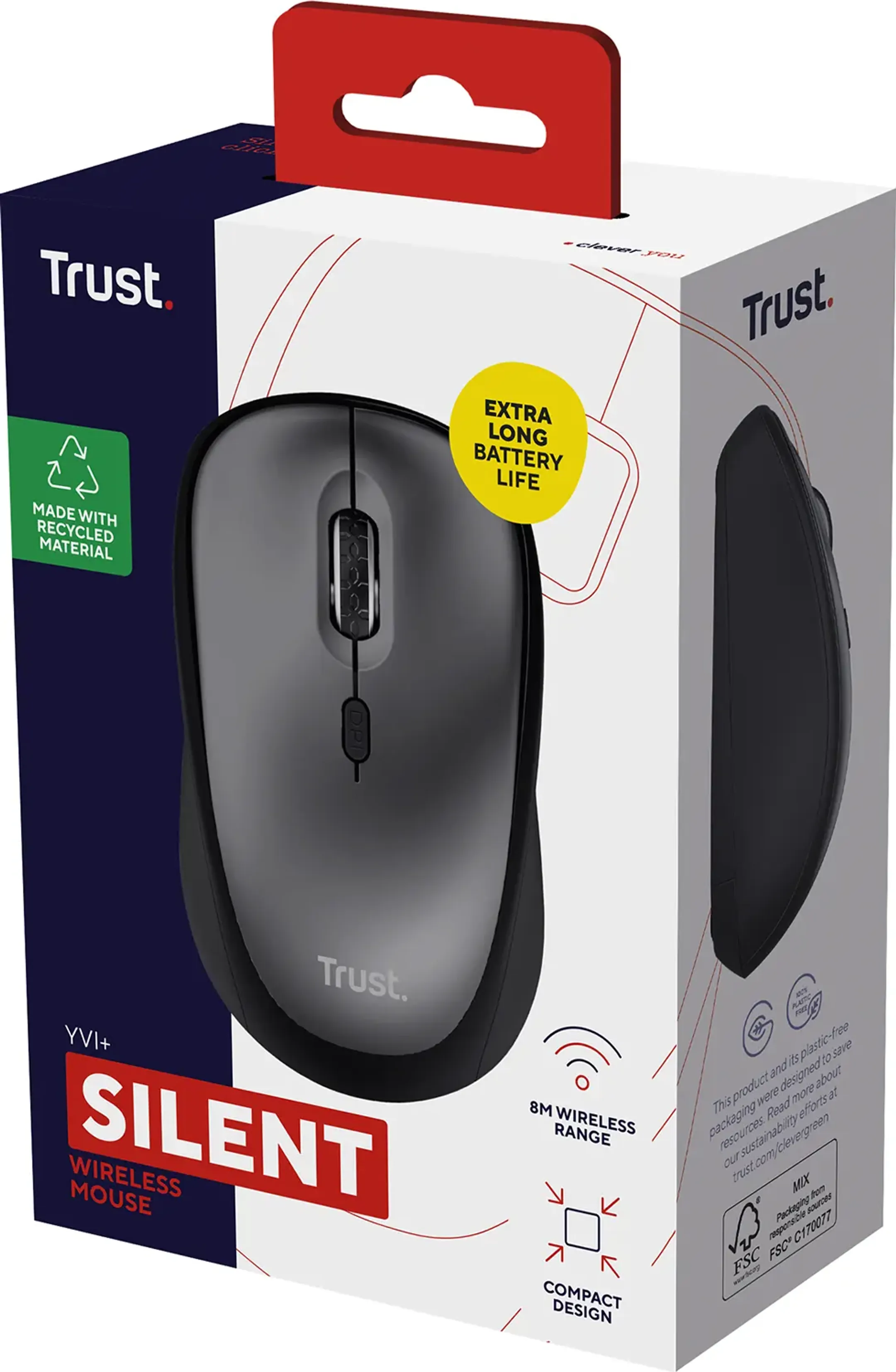 Trust Souris sans fil silencieuse Yvi+ - Noir image