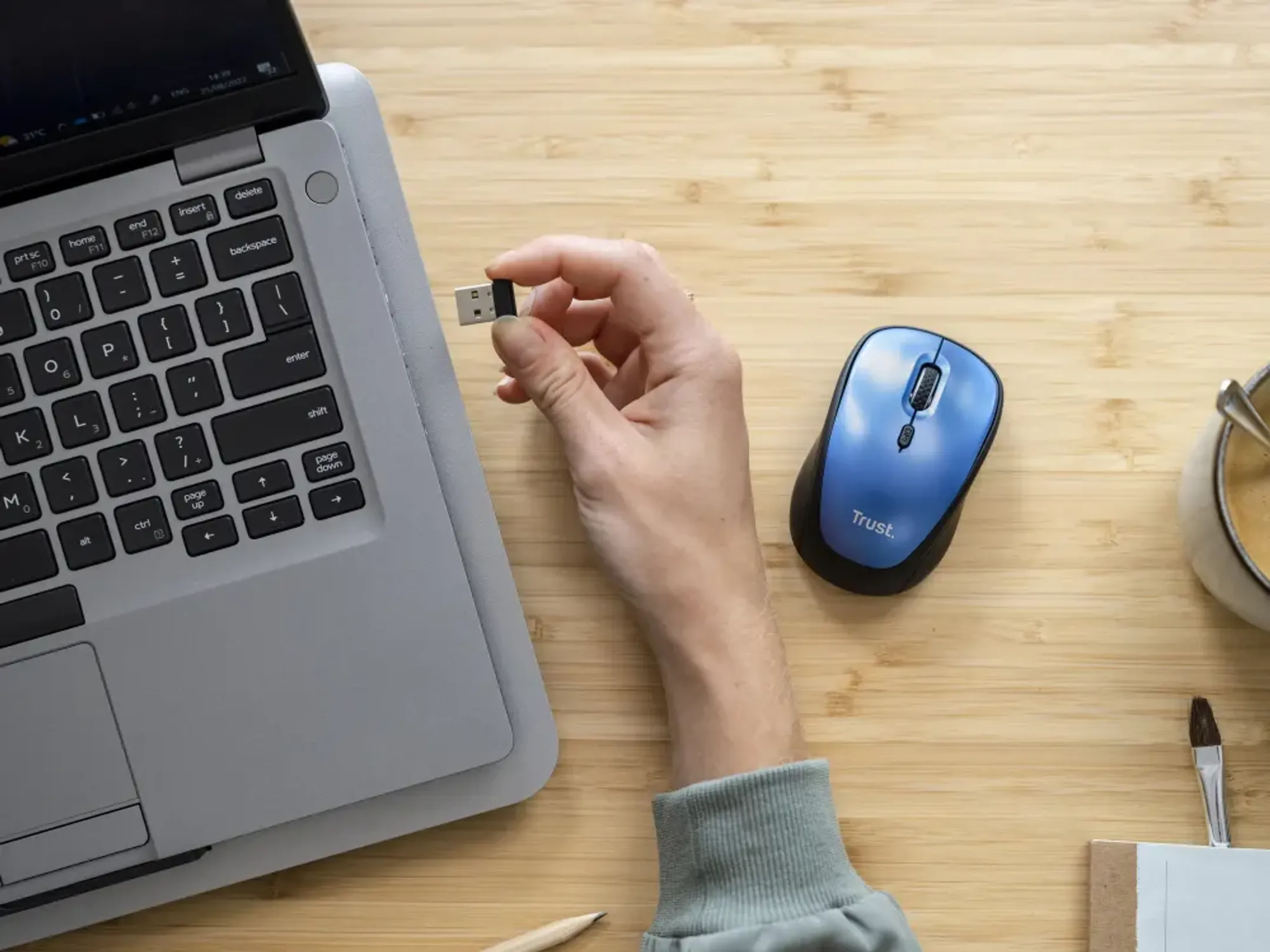 Trust Souris sans fil silencieuse Yvi+ - Bleu image