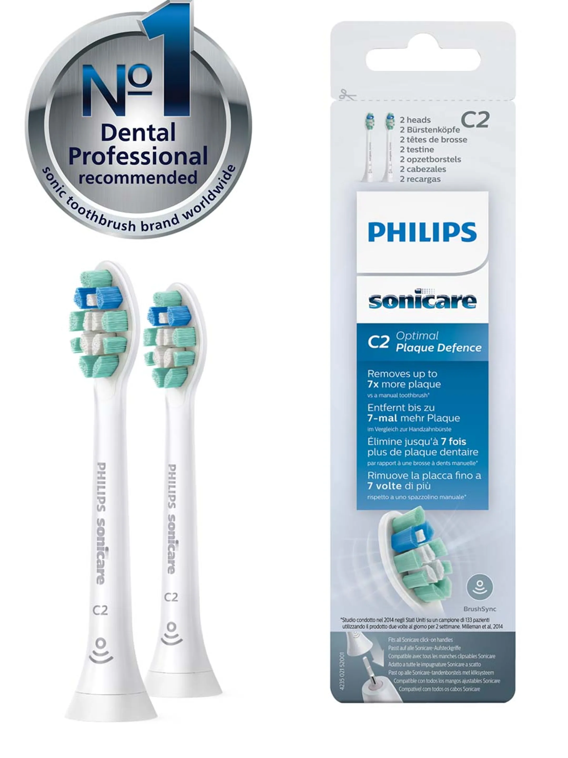 Philips Tête de brosse Sonicare HX9022/10 Optimal Plaque Defence C2 image