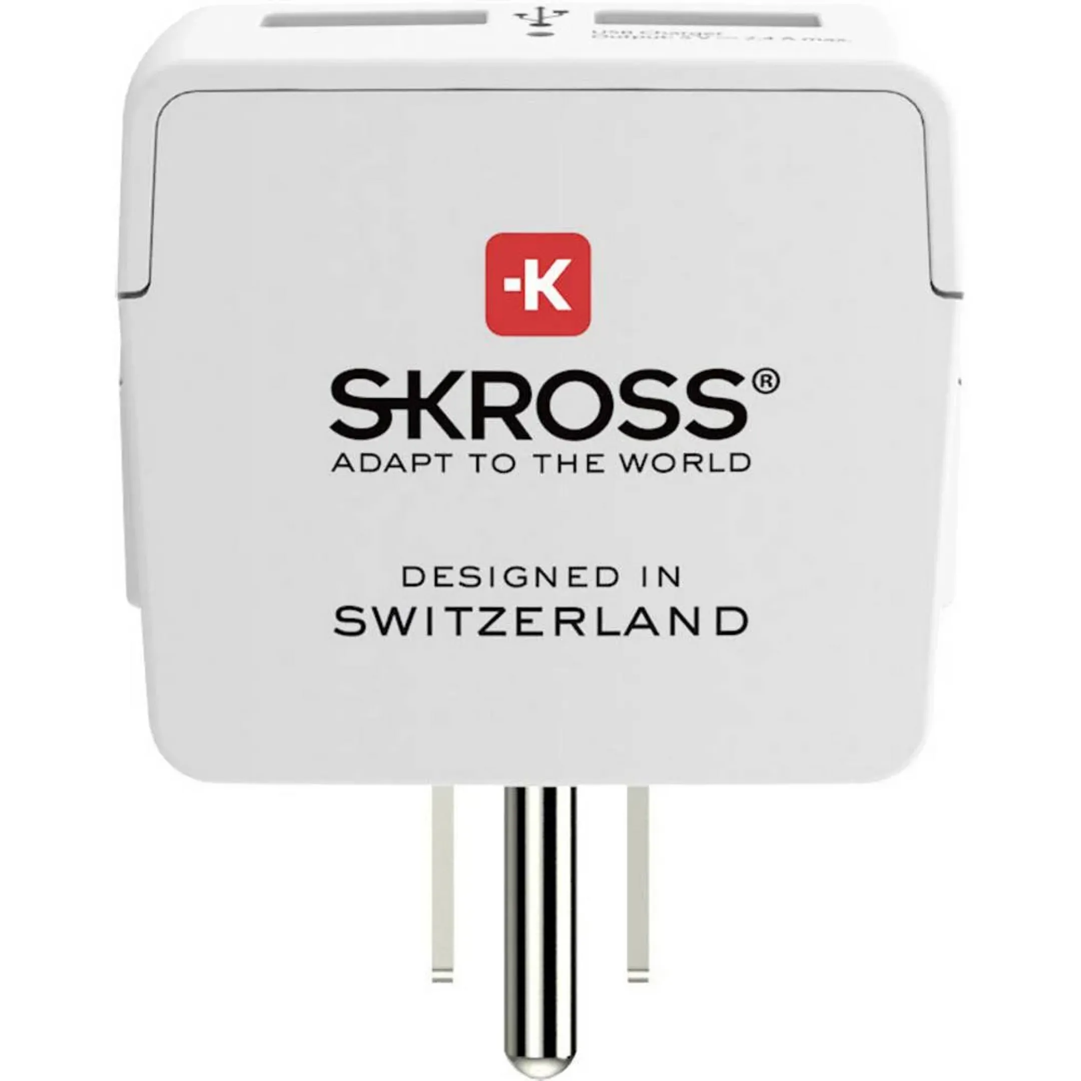 Skross Adaptateur de voyage européenne avec connexion États-Unis + 2 ports USB image