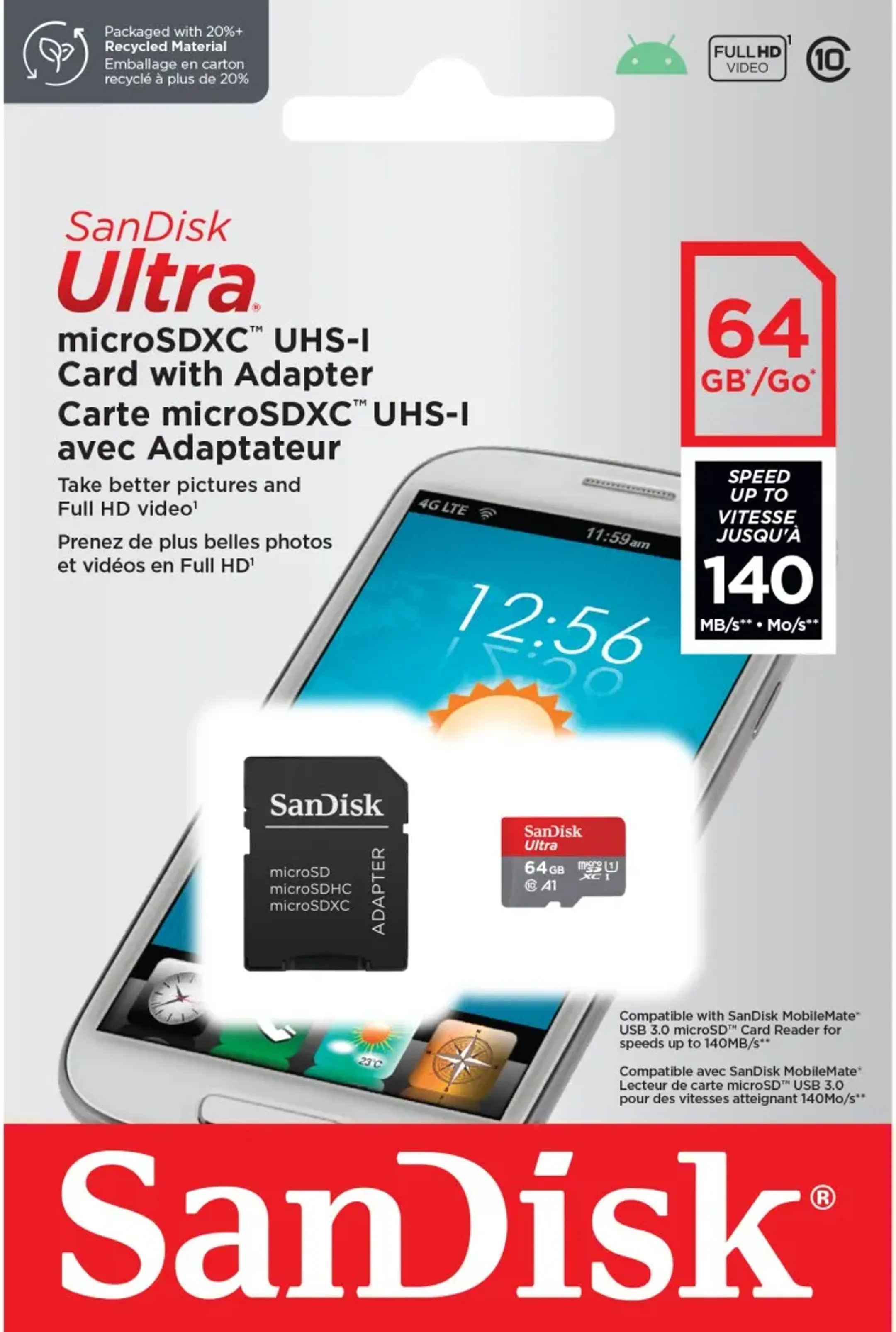 Sandisk Ultra® microSD™ UHS-I-kaart - 64 GB image