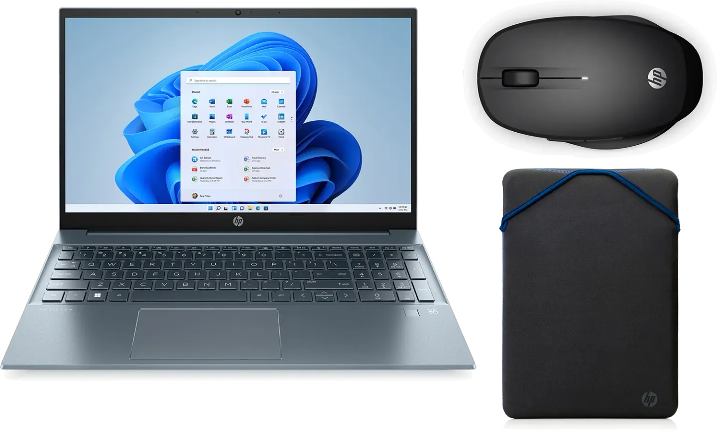 HP Bundel Pavilion Laptop 15eh2013nb Fog Blue + Dual Mode muis 300