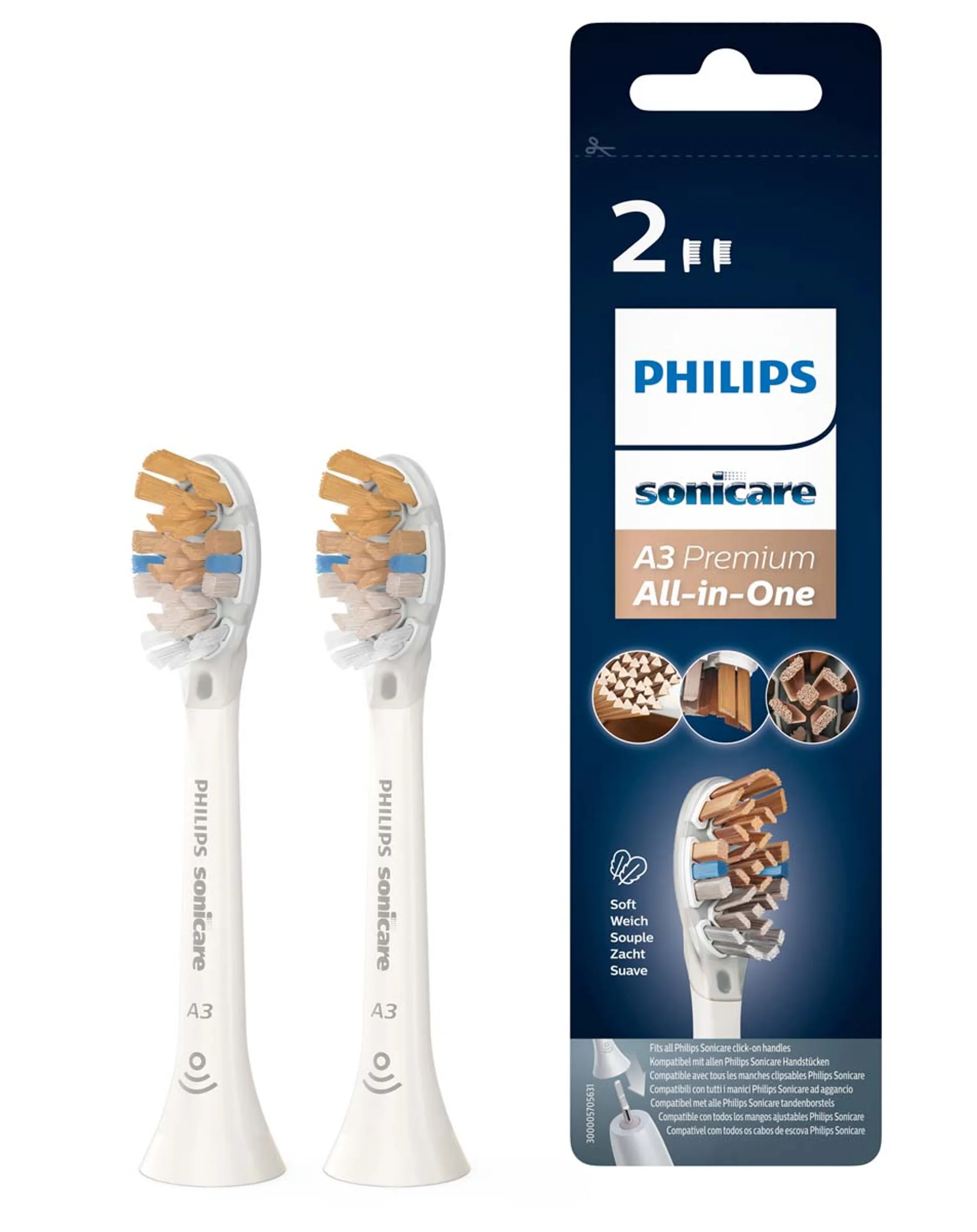 Tête de brosse à dents Sonicare HX9092/10 Premium All-in-One A3