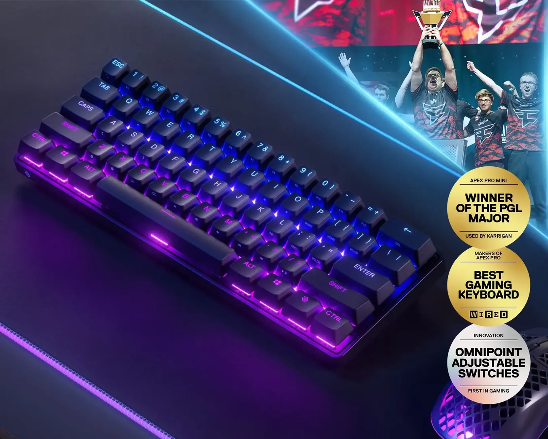 Steelseries Apex Pro Mini sans fil (AZERTY FR) - Noir image