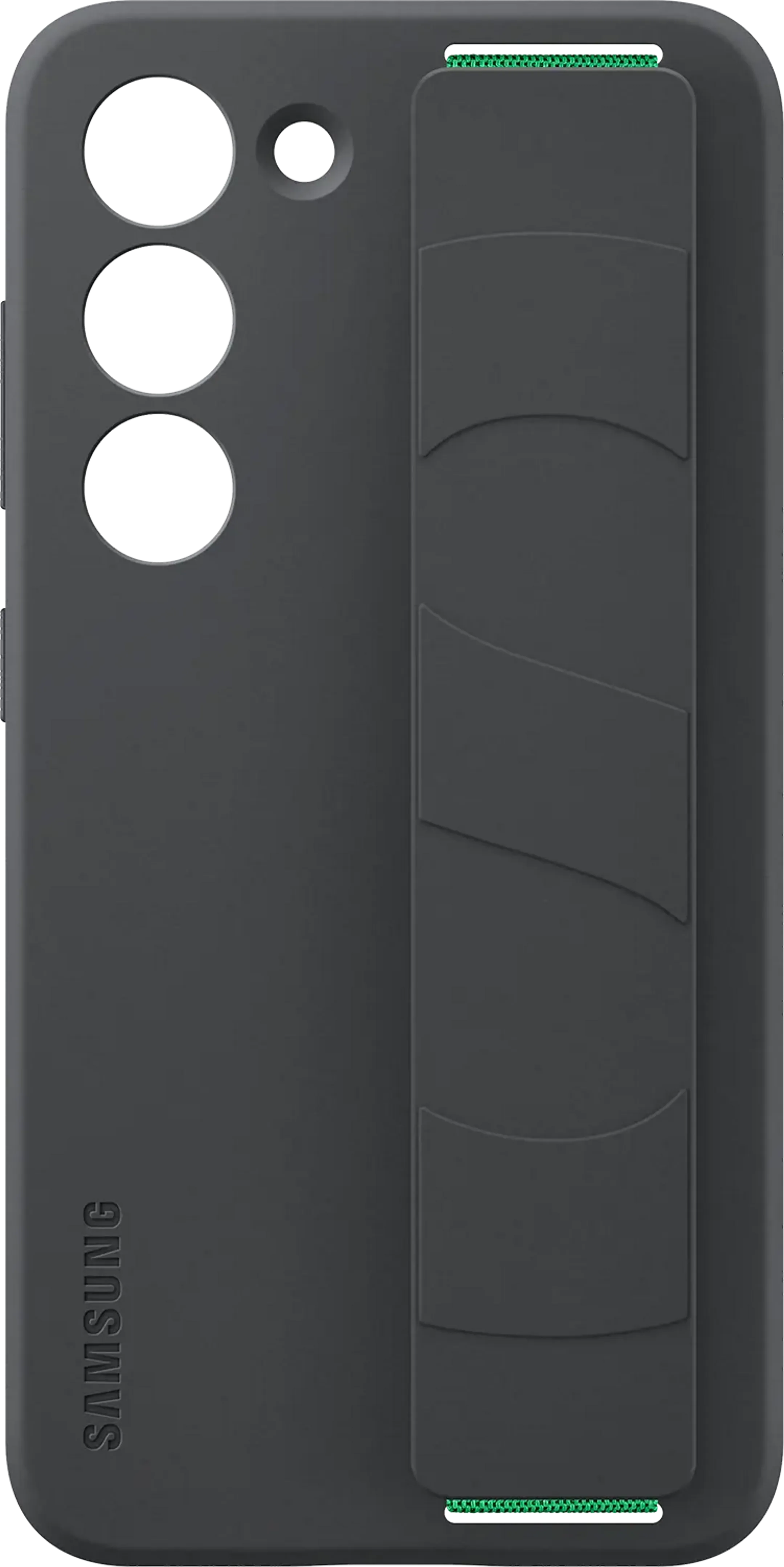 Siliconen backcover met handgreep voor Galaxy S23 - Zwart