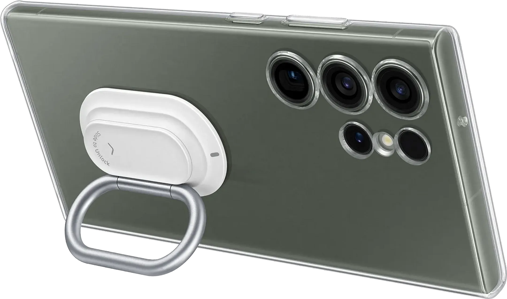 Backcover Clear Gadget Case met ringstaander voor Galaxy S23 Ultra
