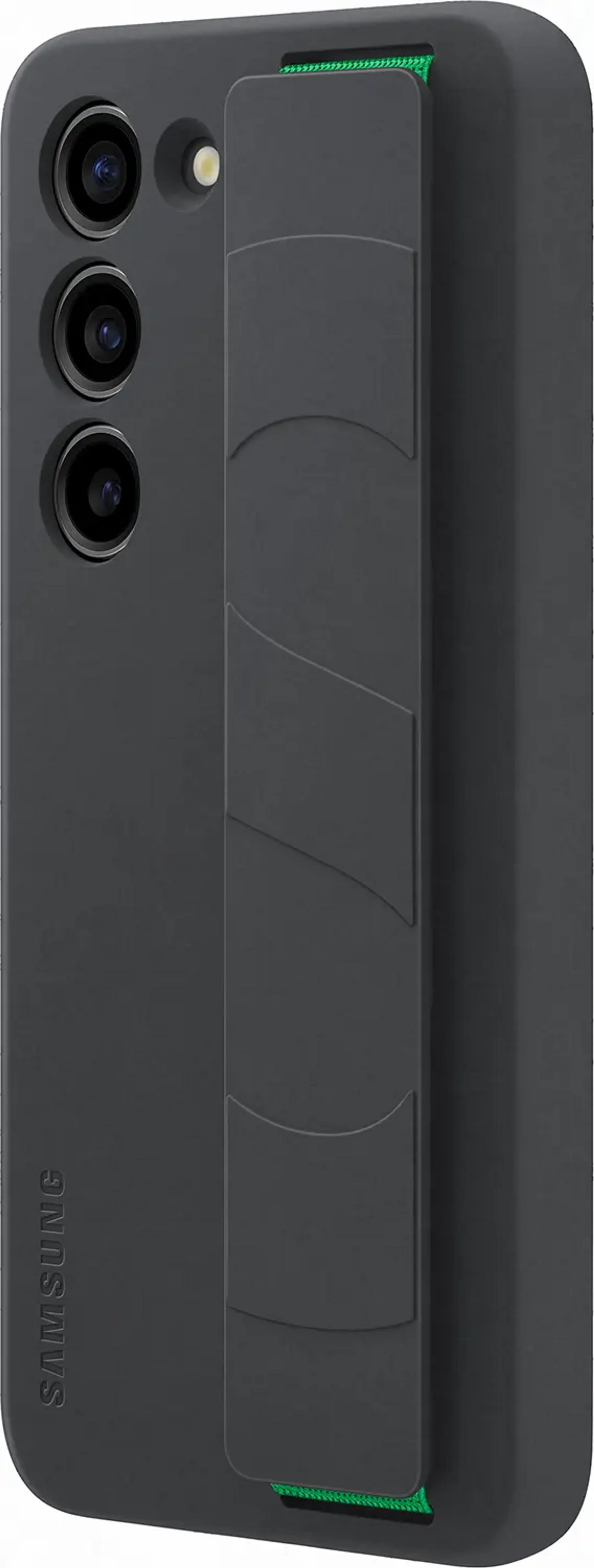 Samsung Siliconen backcover met handgreep voor Galaxy S23 - Zwart image