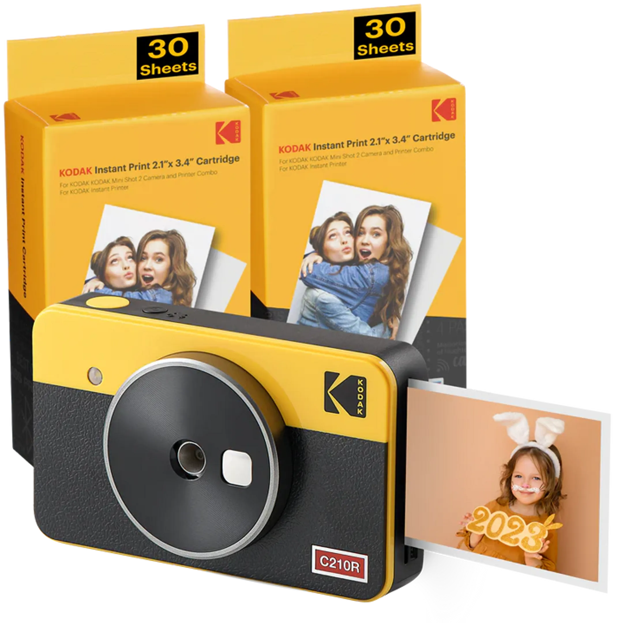 Kodak Mini Shot 2 Retro + 60 feuilles - Jaune image