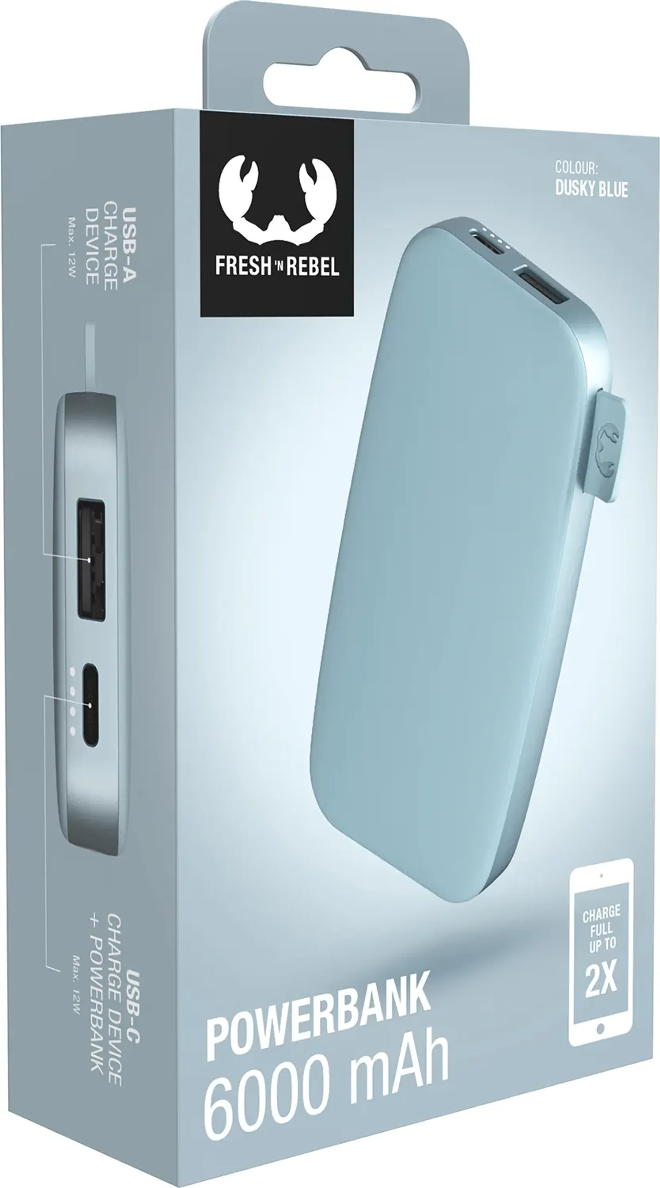 Fresh 'n Rebel USB C powerbank 6.000 mAh - Dusky Blue image