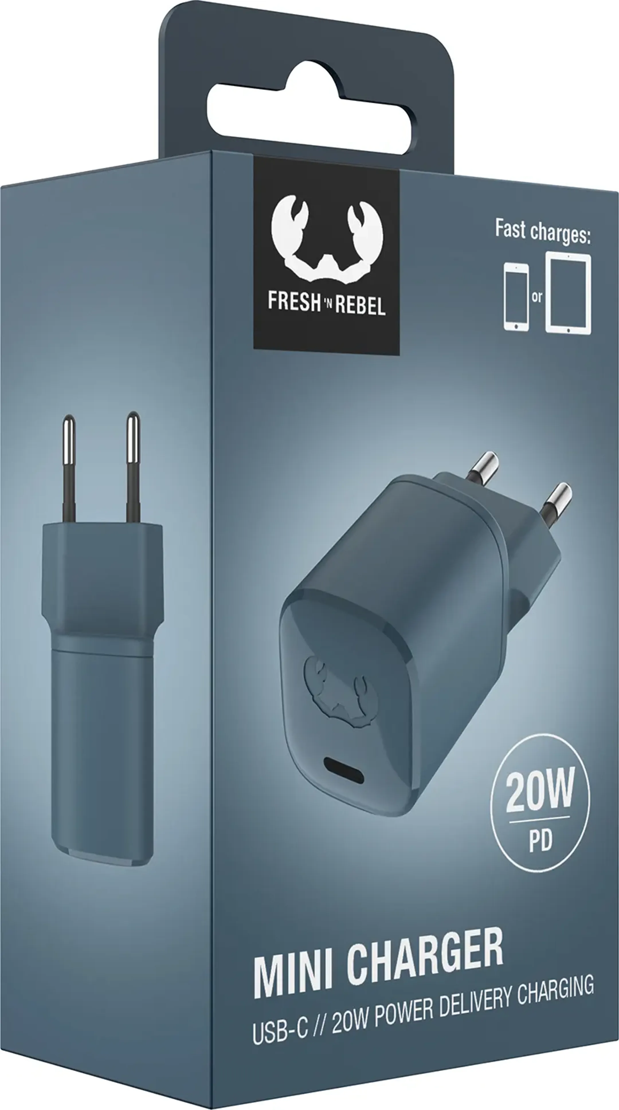 Fresh 'n Rebel 20 W USB C Mini netstroomlader met Power Delivery - Dive Blue image