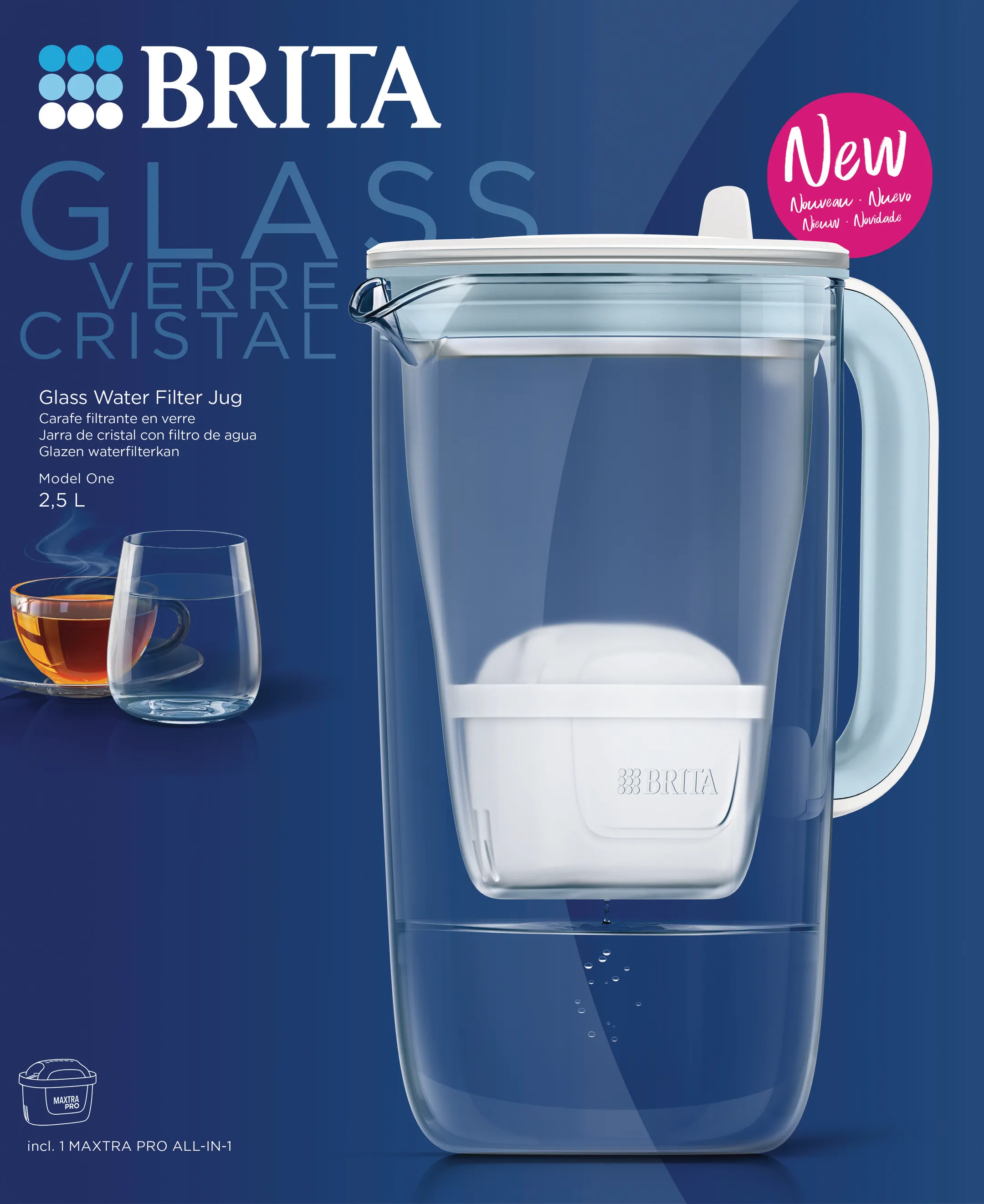 Brita Carafe filtrante en Verre light blue image