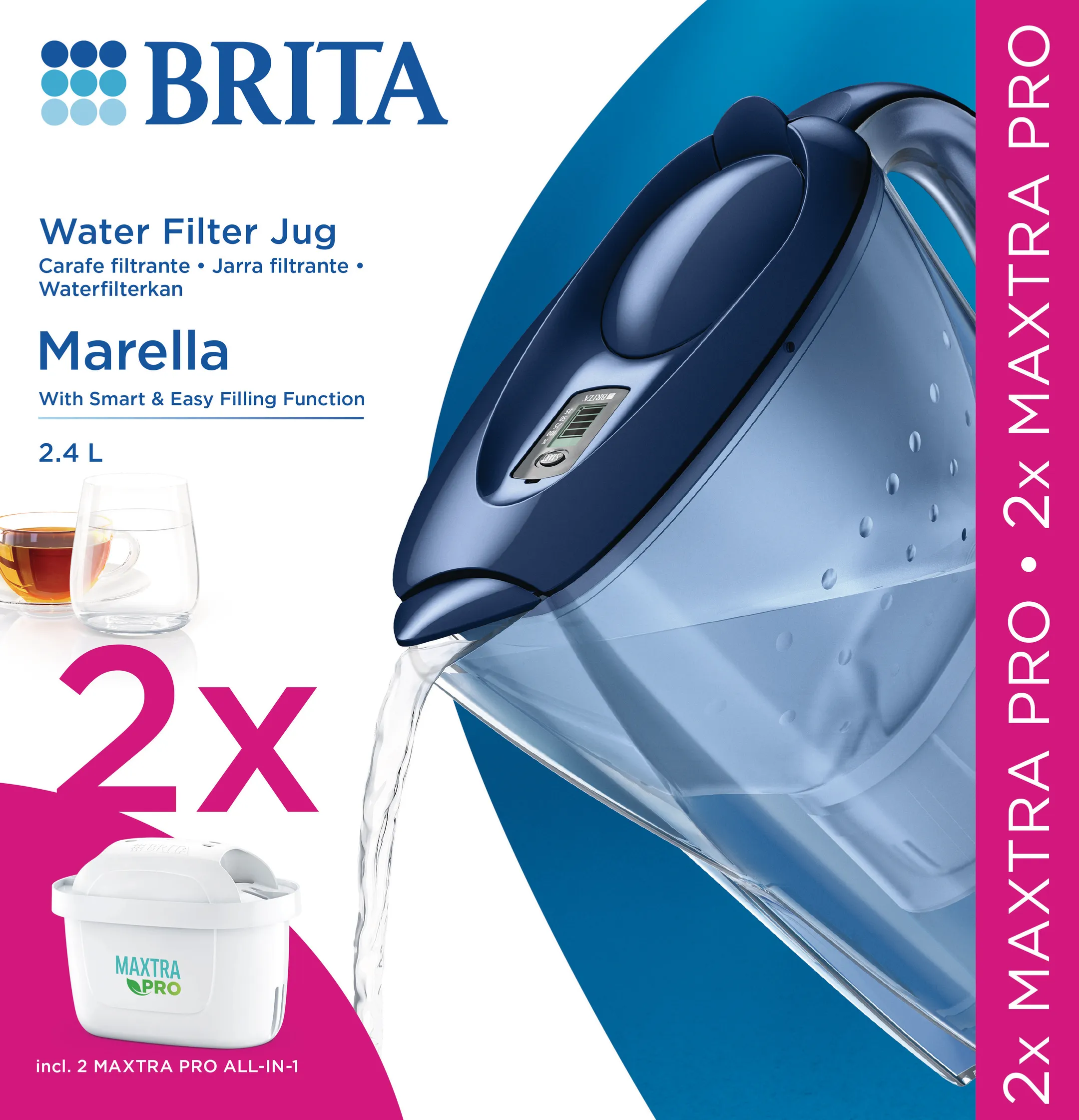 Brita Pack carafe filtrante Marella Cool blue + 2 MAXTRA PRO ALL-IN-1 cartouches filtrantes image