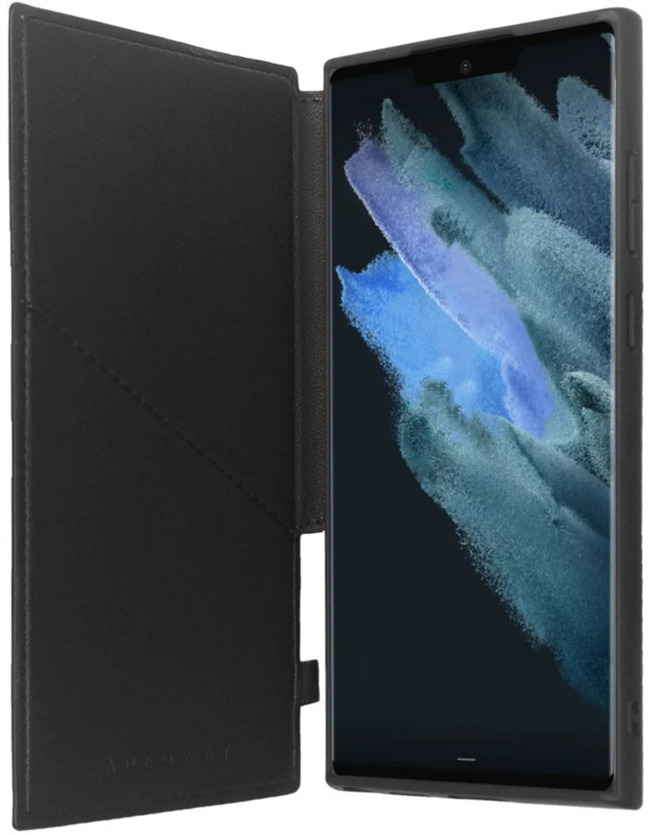 Adeqwat Kunstlederen bookcover voor Galaxy S23 Ultra - Zwart image