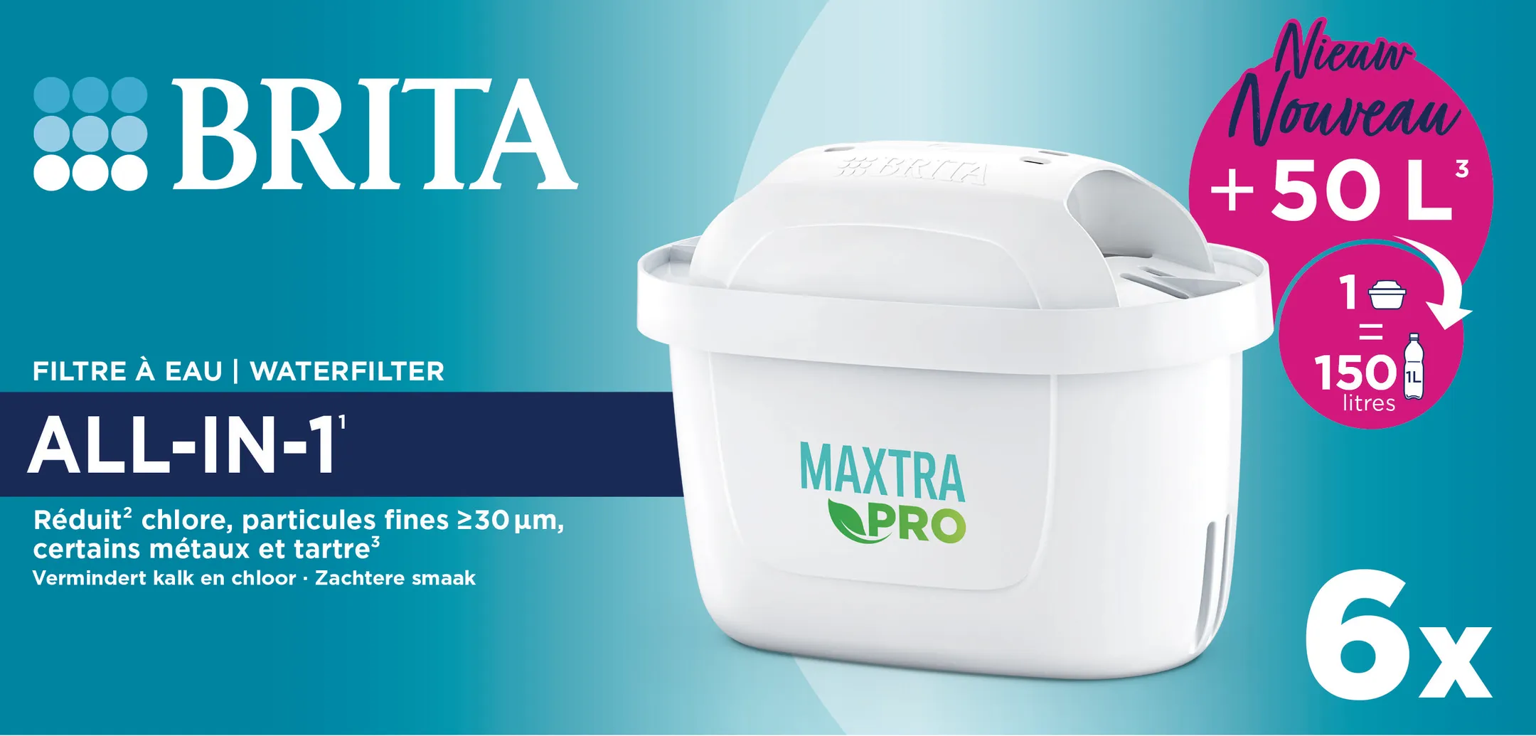 Brita Waterfilterpatroon MAXTRA PRO ALL-IN-1 6-Pack image