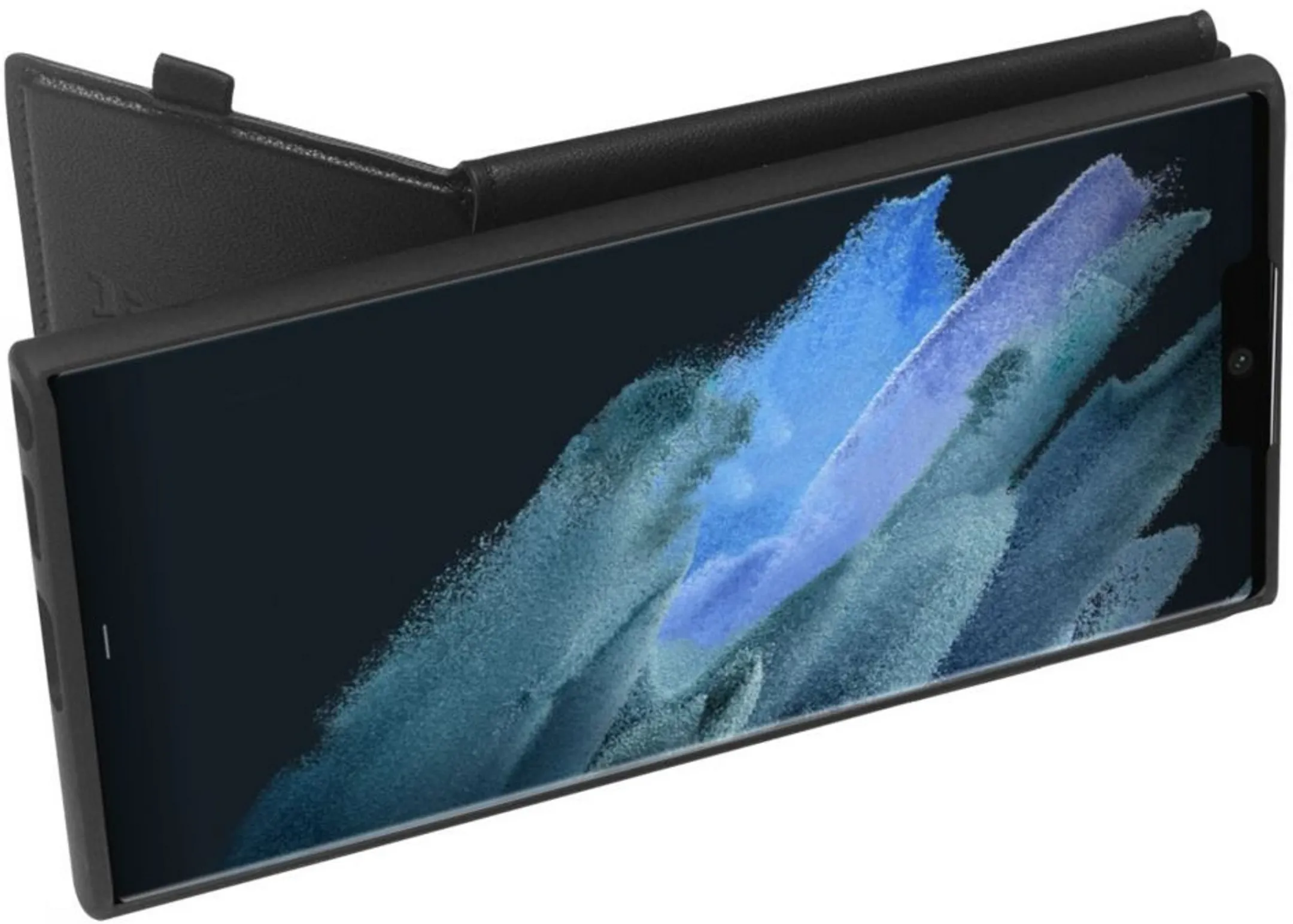 Adeqwat Kunstlederen bookcover voor Galaxy S23 Ultra - Zwart image