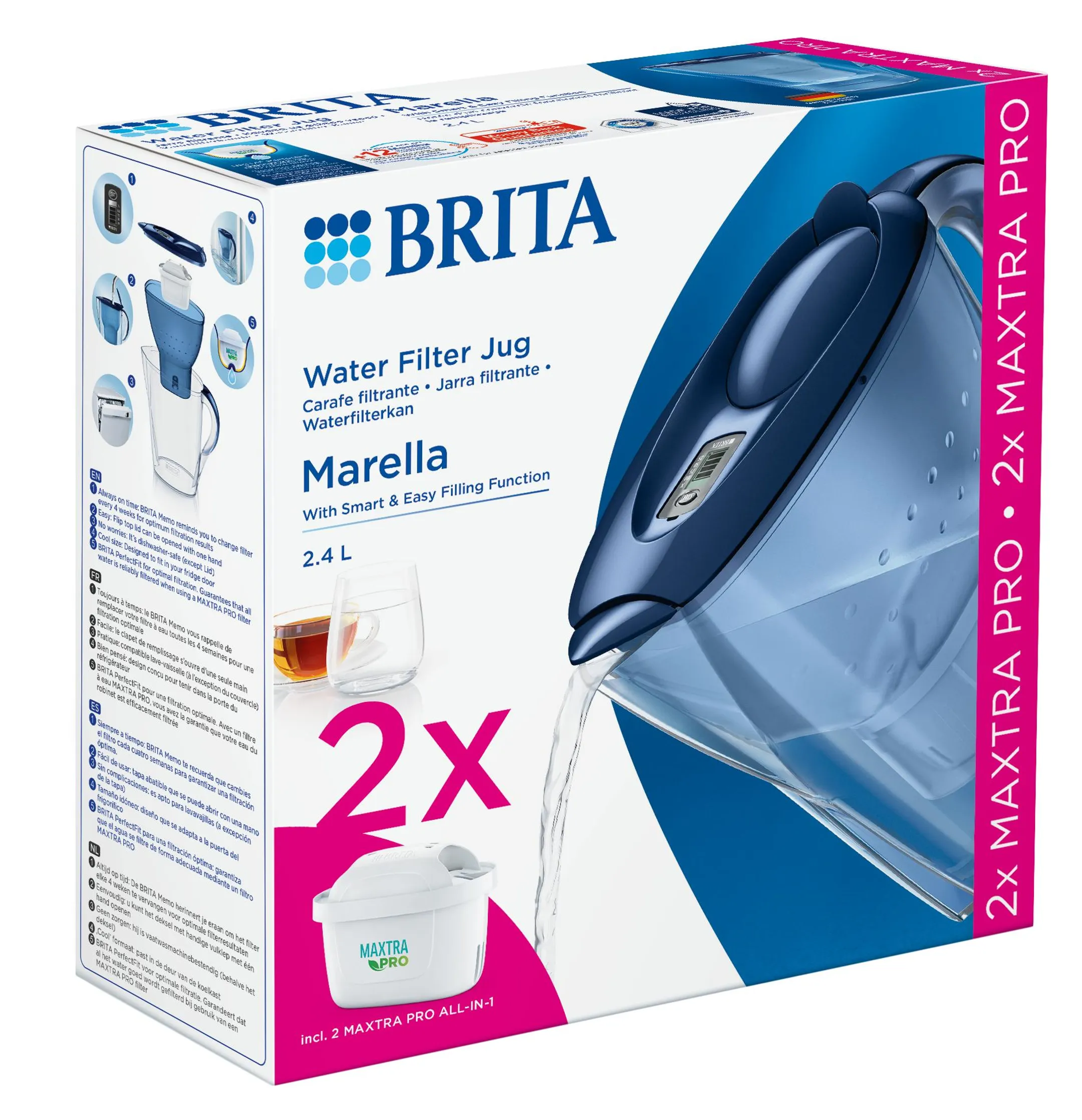 Brita Pack carafe filtrante Marella Cool blue + 2 MAXTRA PRO ALL-IN-1 cartouches filtrantes image