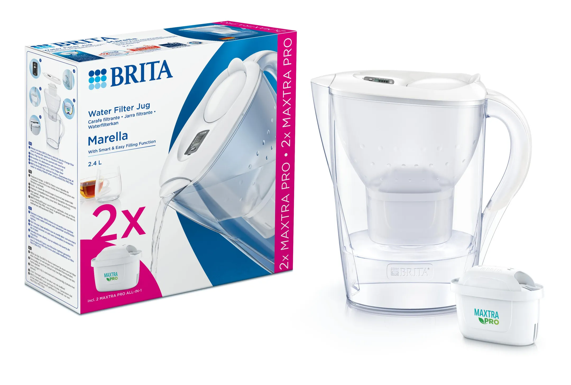 Waterfilterbundel Marella Cool white + 2 MAXTRA PRO ALL-IN-1 filterpatronen