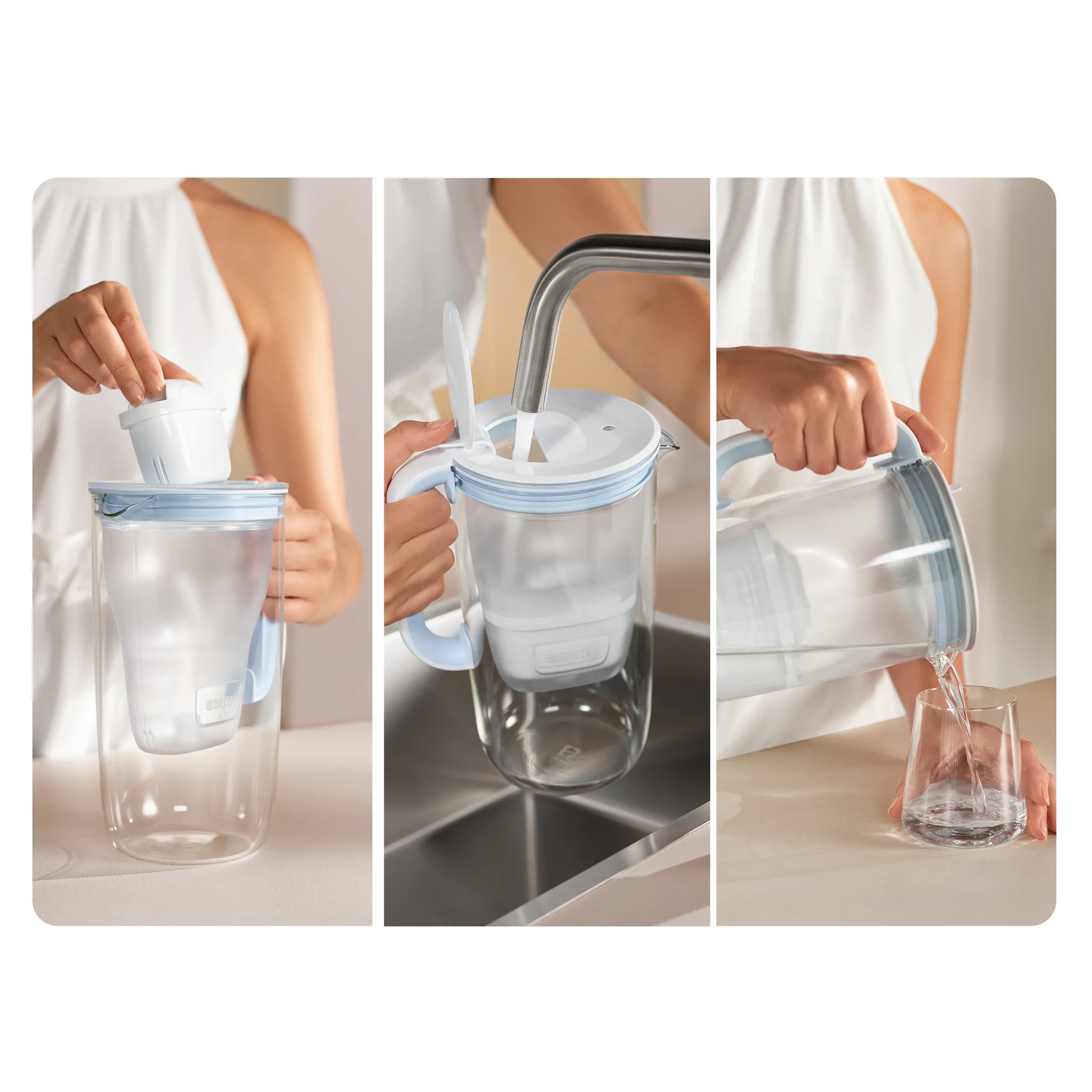 Brita Carafe filtrante en Verre light blue image