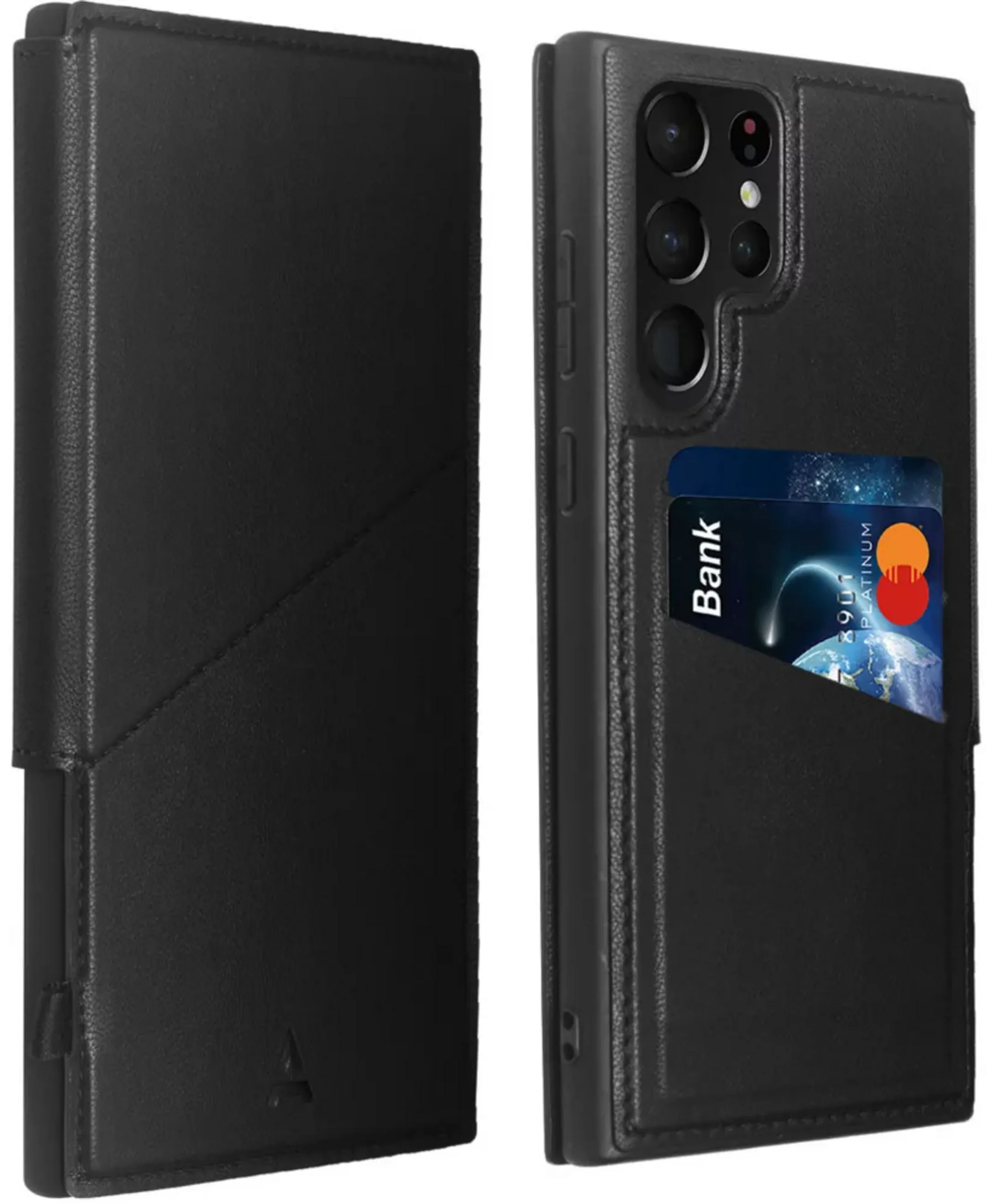 Adeqwat Kunstlederen bookcover voor Galaxy S23 Ultra - Zwart image