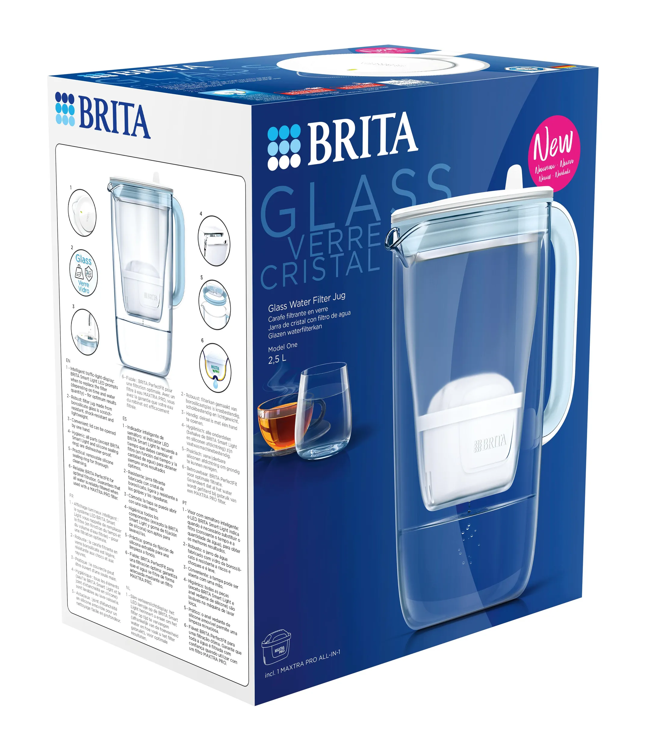Brita Carafe filtrante en Verre light blue image