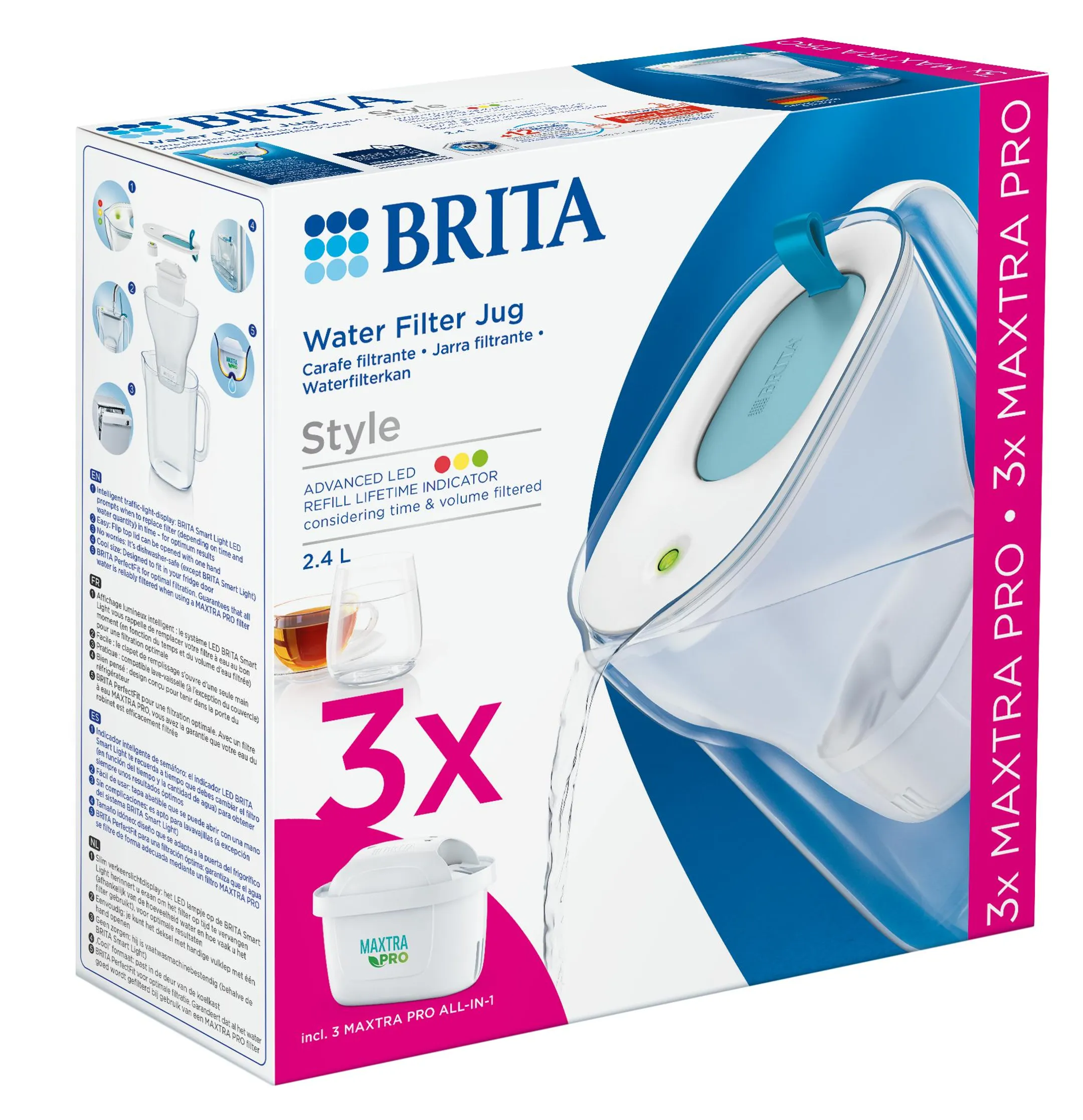 Brita Pack carafe filtrante Style Cool blue + 3 MAXTRA PRO ALL-IN-1 cartouches filtrantes image