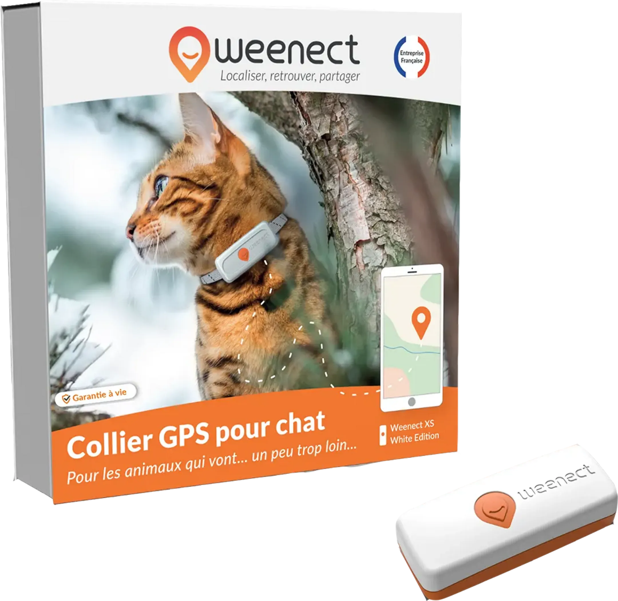 GPS tracker voor katten - XS Cats - Wit